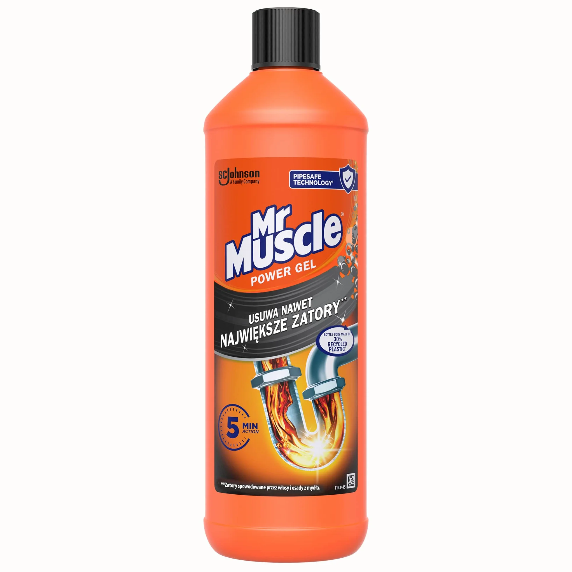 Mr Muscle Power Gel do Udrażniania Rur, Silny dla Zatorów, Bezpieczny dla Rur, 1000 ml