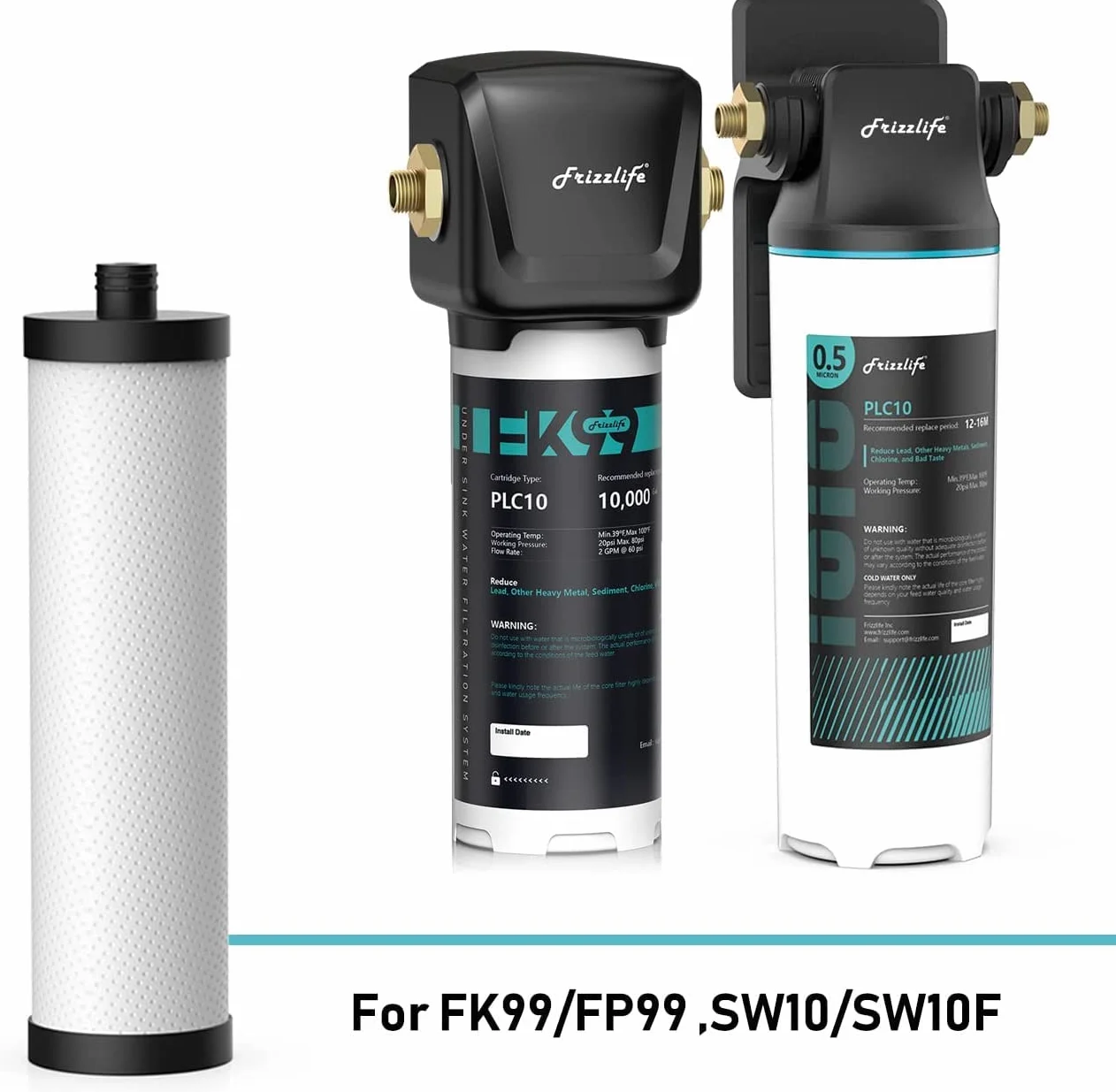 Frizzlife PLC10 Filtr zastępczy do wody pod zlewem FK99 FP99 SW10 SW10F