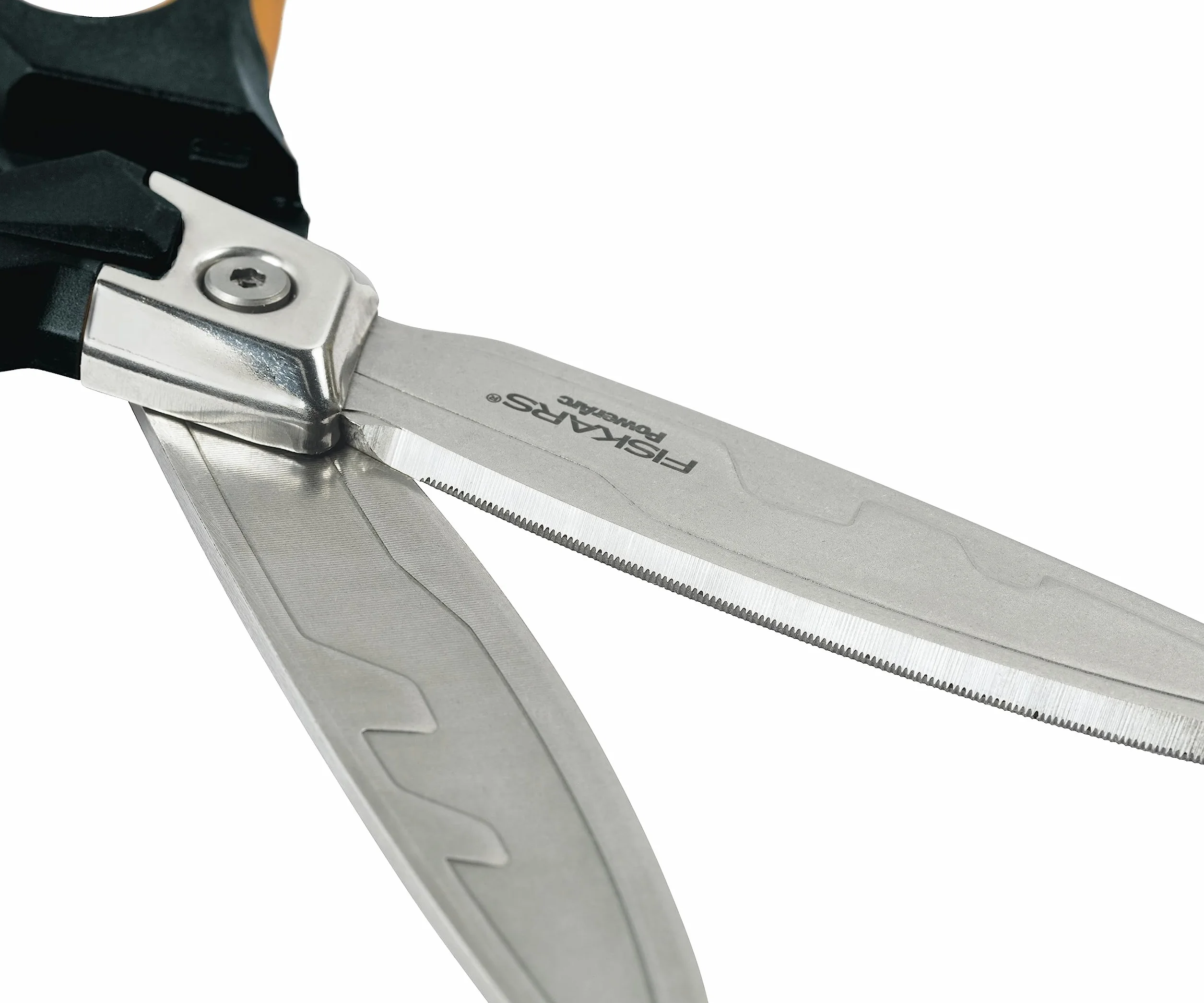 Fiskars Wysokowydajne nożyczki, Do 30% większa moc, Długość 21 cm, Trwała stal nierdzewna/ tworzywo, Czarno-pomarańczowe, PowerArc, 1027204
