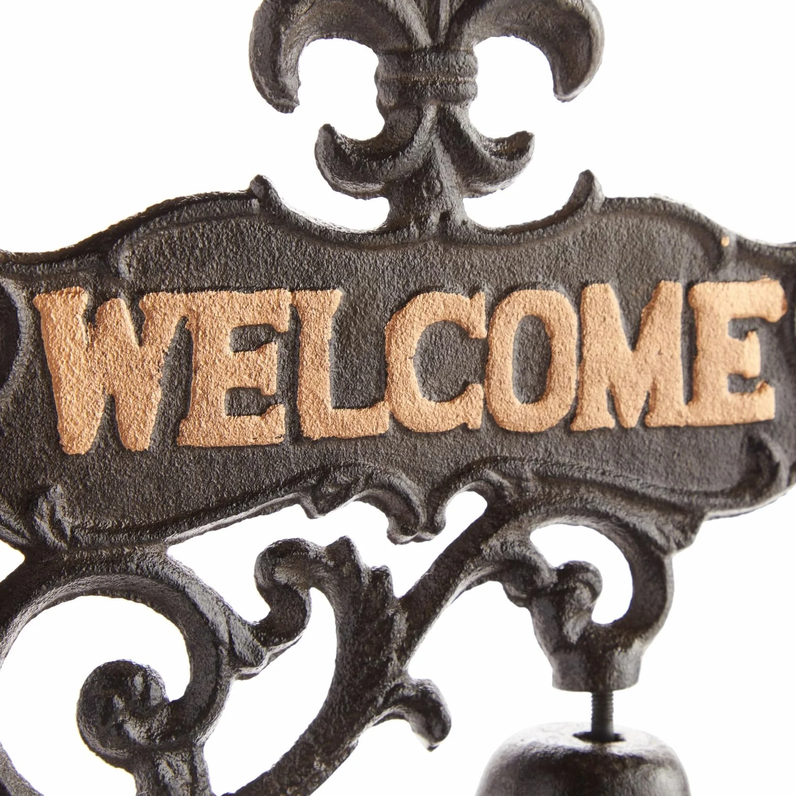 Żeliwny dzwonek - "Welcome" dzwonek do drzwi wejściowych, antyczny dzwonek do drzwi wejściowych, wnętrze, dekoracja zewnętrzna, czarny - 6,7 x 23 cm x 2 cm