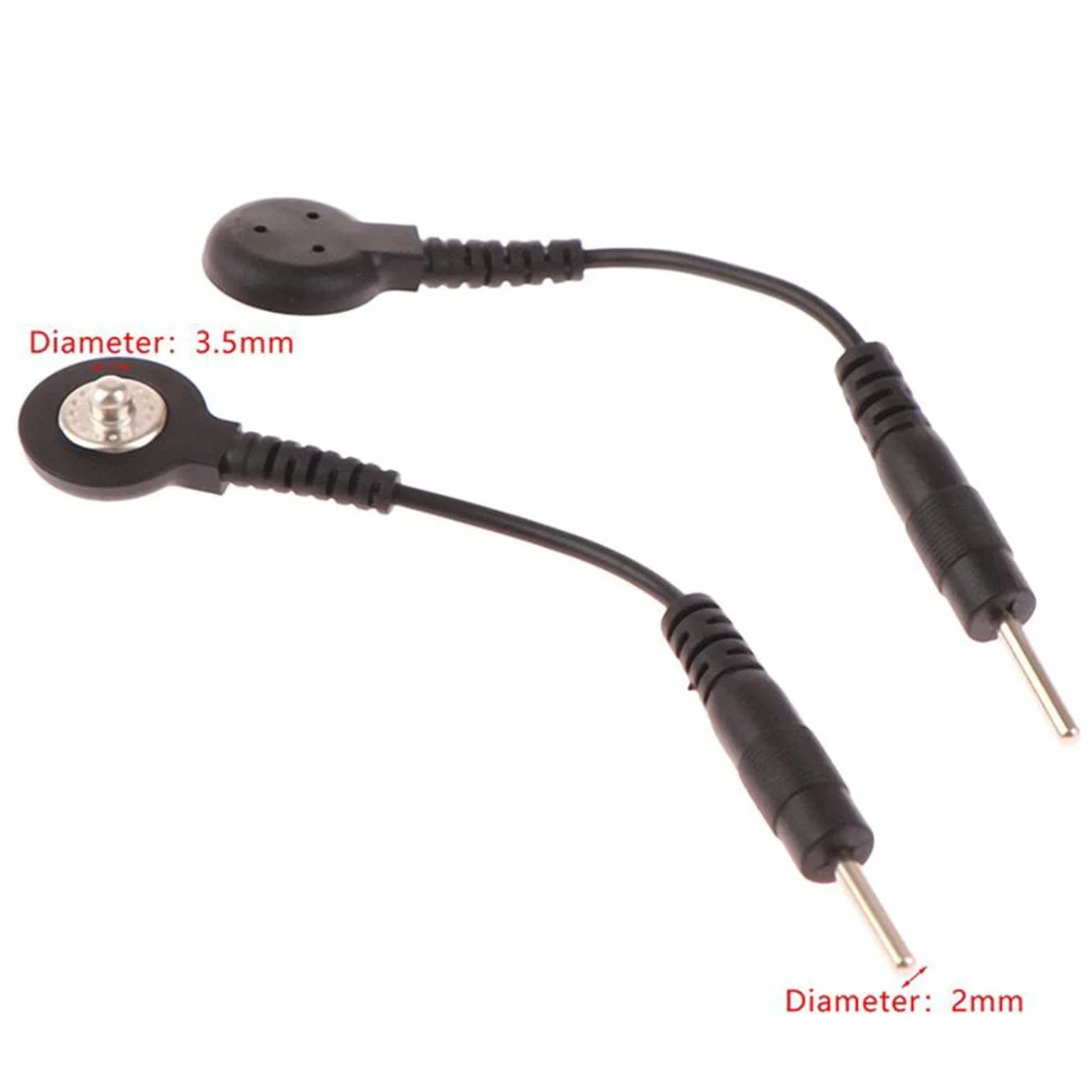 TENS elektrody kablowe TENS 3,5 mm zatrzaskowe do pinów 2 mm (4 sztuki)