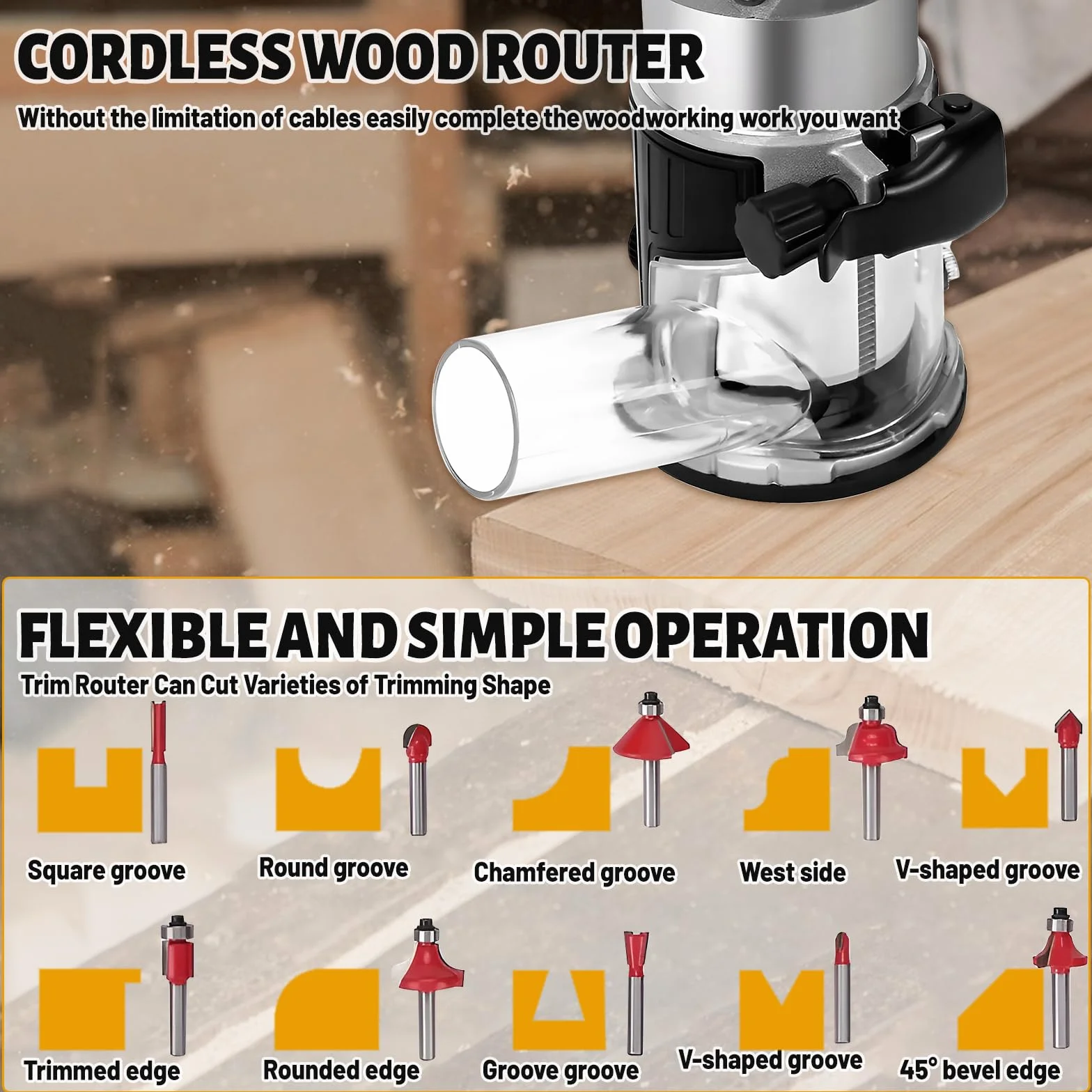 akumulatorowa wiertarka akumulatorowa, kompaktowa, 18-21 V, 800 W, do obróbki drewna, bezszczotkowy silnik 30000 obr./min, 15 wierteł 1/3"