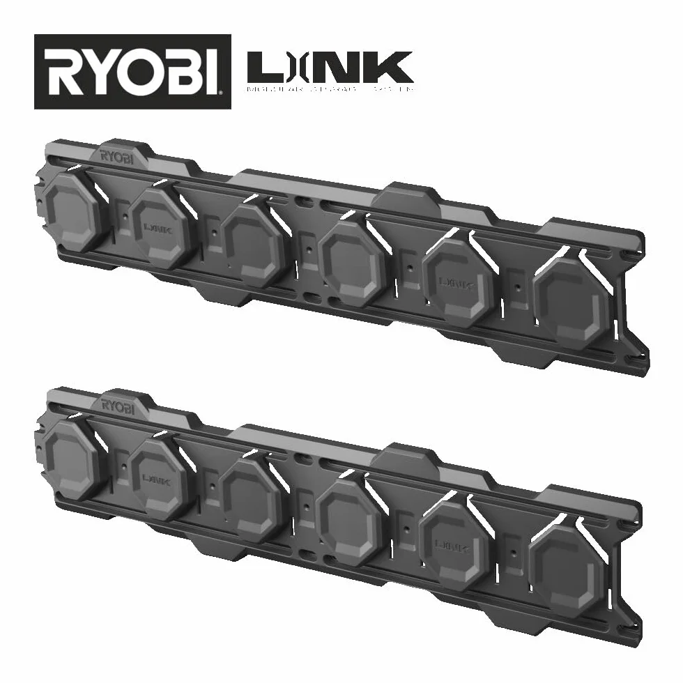 Ryobi - Kompletny zestaw do montażu link, do garażu i warsztatu (7 sztuk) - Syteme LINK - RSLWPK-7PC, zielony & antracytowy