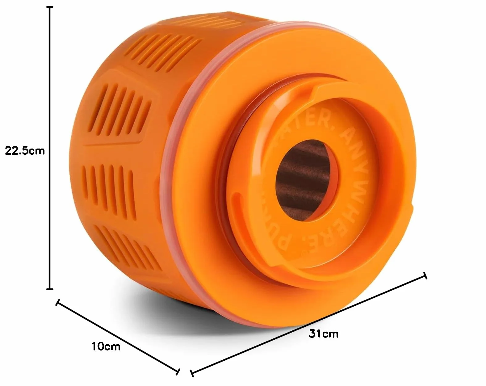 GRAYL GeoPress PREMIUM Filtr do wody na świeżym powietrzu MEGA PACK z filtrem zapasowym 500L woda pitna usuwa 99,99% bakterii i wirusów, idealny na kemping, survival i podróże - Oasis Zielony +