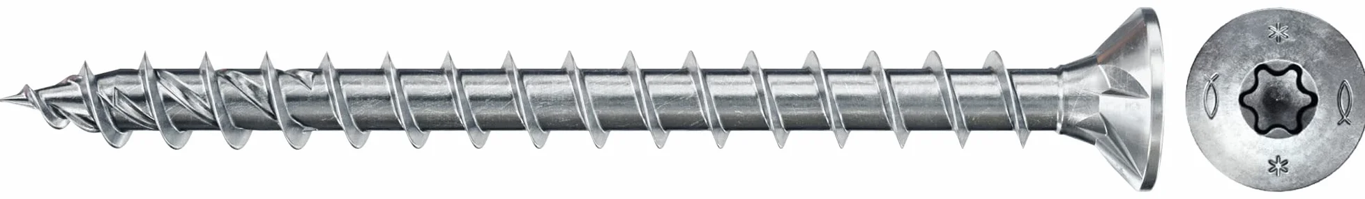 Wkręty do płyt wiórowych fischer FixTainer PowerFast II, wstępnie posortowane pudełko asortymentowe z 700 wkrętami i 2 końcówkami, łeb stożkowy, pełny gwint i napęd TX, uniwersalny zestaw mocujący