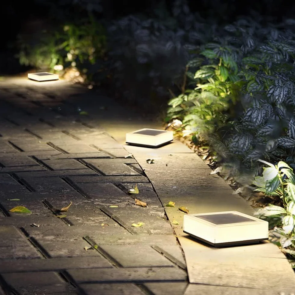 2-Pak Mocnych Lamp Solarnych Na Słupki Ogrodzeniowe, Nakładki Na Słupki, Lampy Solarne Led, Oświetlenie Zewnętrzne, Słupki Bramowe, Nowoczesne Kwadratowe, Cienkie, W
