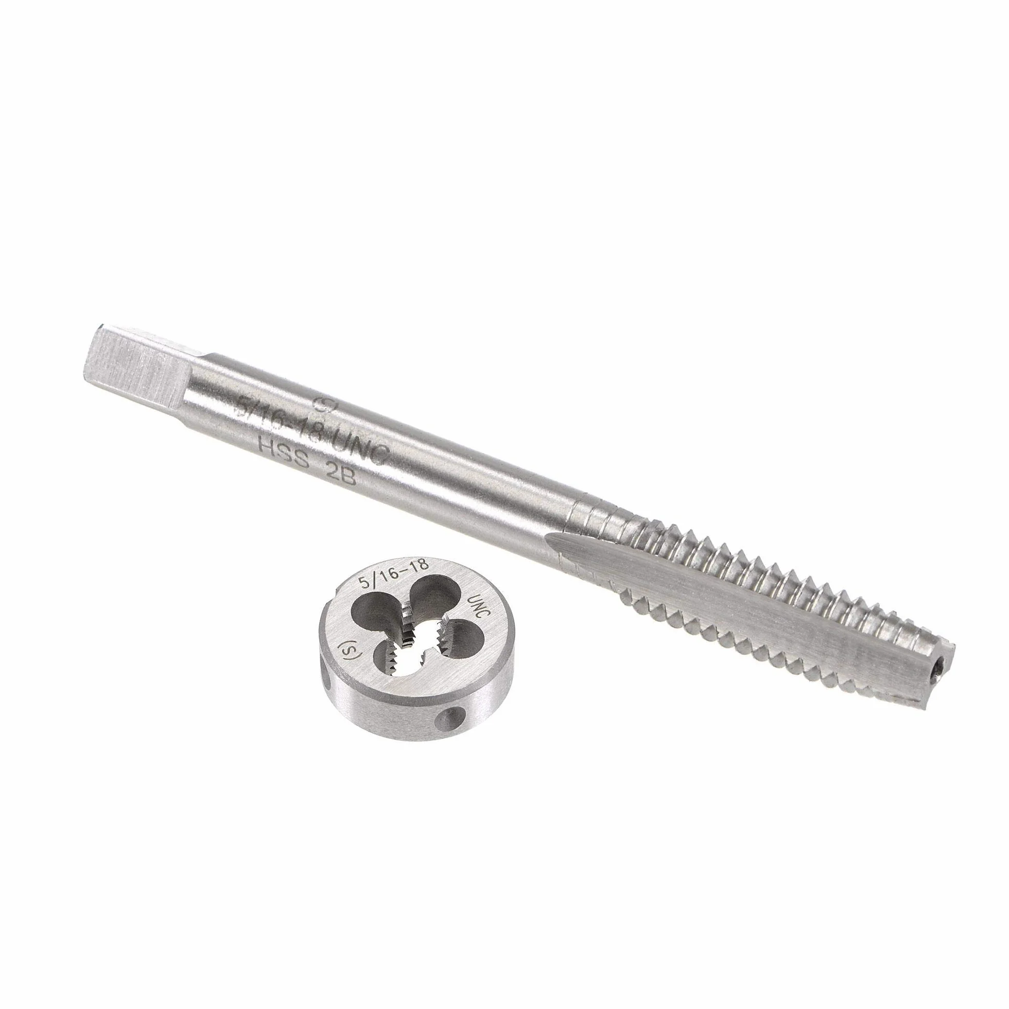 Zestaw gwintowników i narzynek 5/16"-18 UNC, gwintownik maszynowy HSS z narzynką okrągłą, prawy