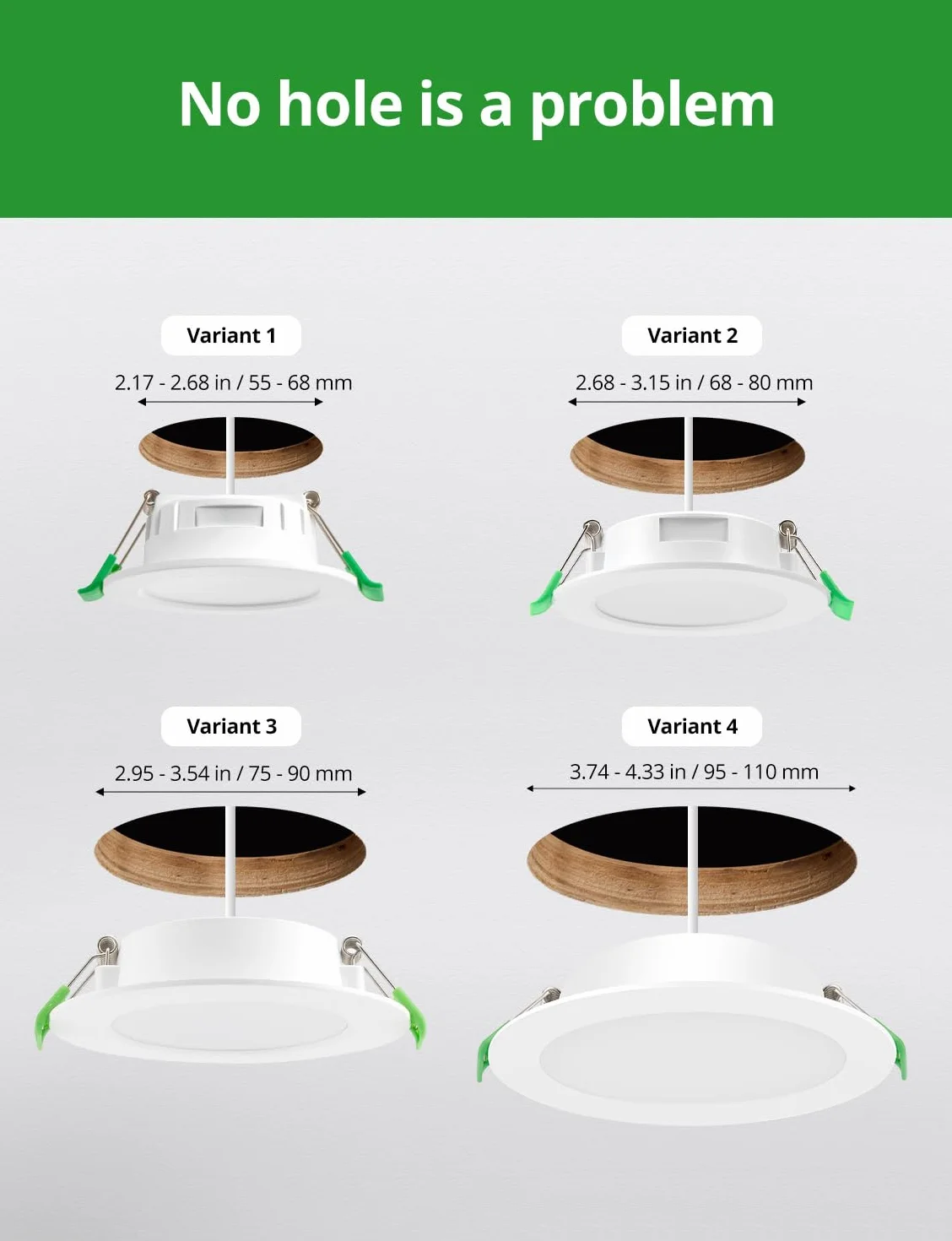 HOMEOW Zestaw 12 wpuszczanych reflektorów LED, bardzo płaski, otwór Φ75-90 mm, 220 V 5 W reflektor łazienkowy IP44, 4000 K, neutralne białe, wpuszczane reflektory sufitowe do kuchni, salonu