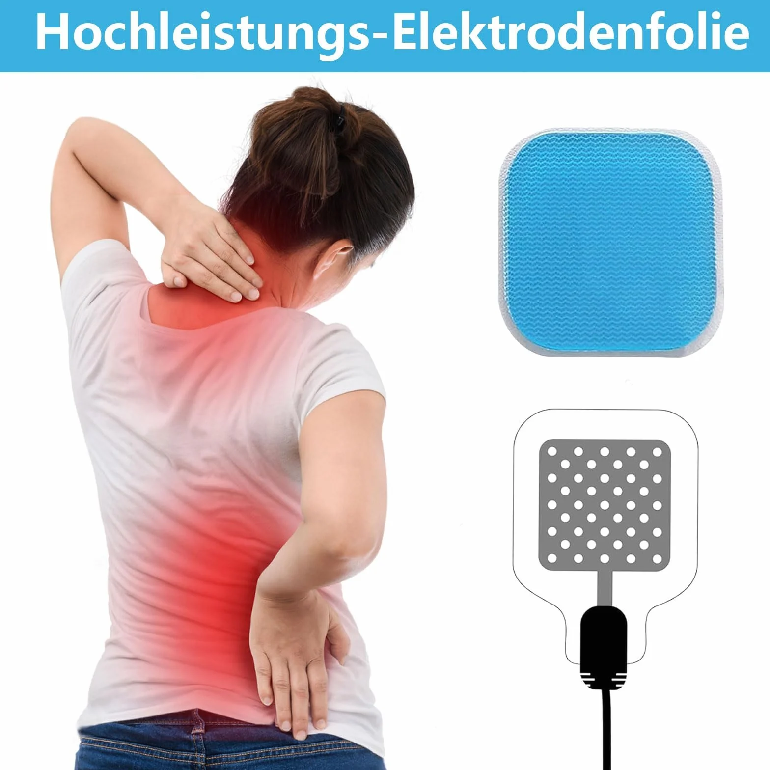 20 sztuk podkładek żelowych EMS kompatybilnych z Beurer EM 59, 40 x 40 mm, części zamienne, zamienne wkładki żelowe do trenerów brzucha, elektrycznej, stymulacji mięśni, elektrostymulacji mięśni