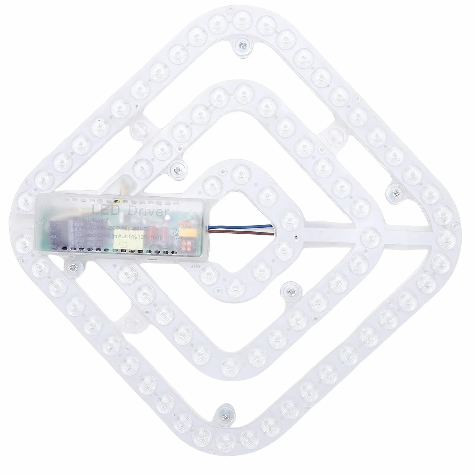Dioche Zapasowa LED 40W Wentylator Sufitowy LED Modernizacja – 3-kolorowy, Energooszczędny i Zapobiegający Migotaniu Kwadratowy Panel Zapewniający Lepsze Wrażenia świetlne