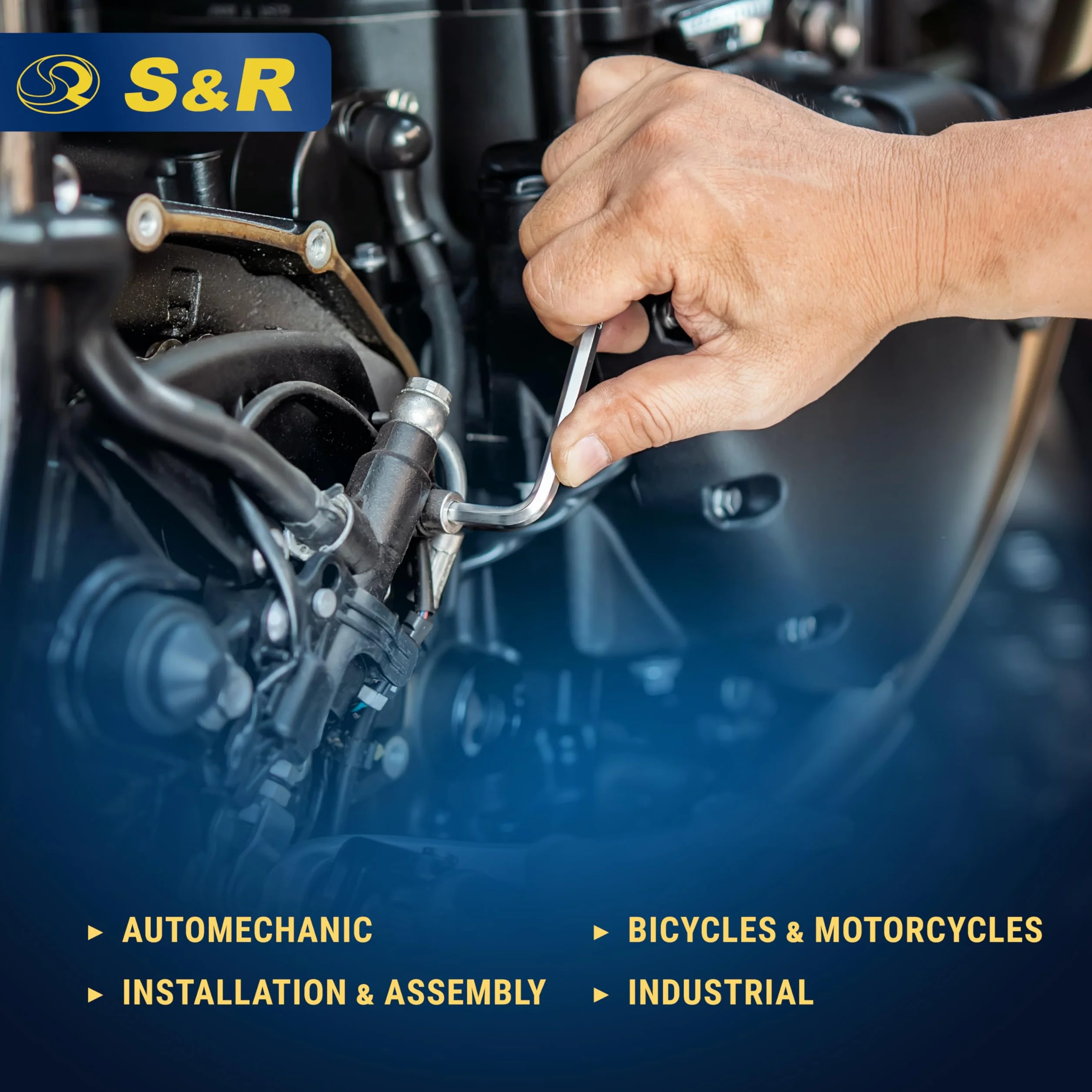 S&R 13-częściowy zestaw kluczy imbusowych HX, z głowicą kulową, sześciokątny długi, 1,27 do 10 mm, hartowana stal Cr-V, ochrona przed korozją, z klipsem z tworzywa sztucznego