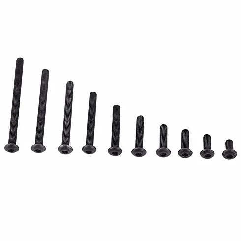 50 szt. stal czarna śruba guzikowa M3 śruba z łbem sześciokątnym z łbem okrągłym (M3 x 16 mm)