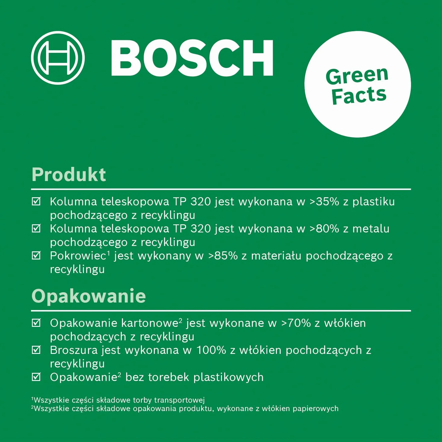 Bosch Kolumna teleskopowa TP 320 (regulacja wysokości w zakresie 106 – 320 cm umożliwia szybkie i elastyczne pozycjonowanie laserów krzyżowych, opakowanie kartonowe)