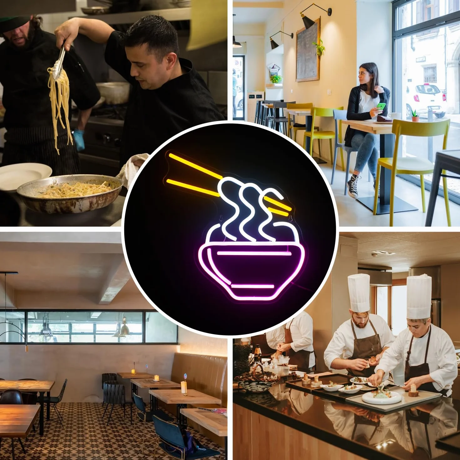 Horseneon Ramen neonowy szyld, różowy kreskówkowy makaron LED, neonowy szyld makaron świecący reklamowy na ścianę, kolorowe neonowe światło do makaronu, restauracji, pubu, domu, klubu, tabliczki