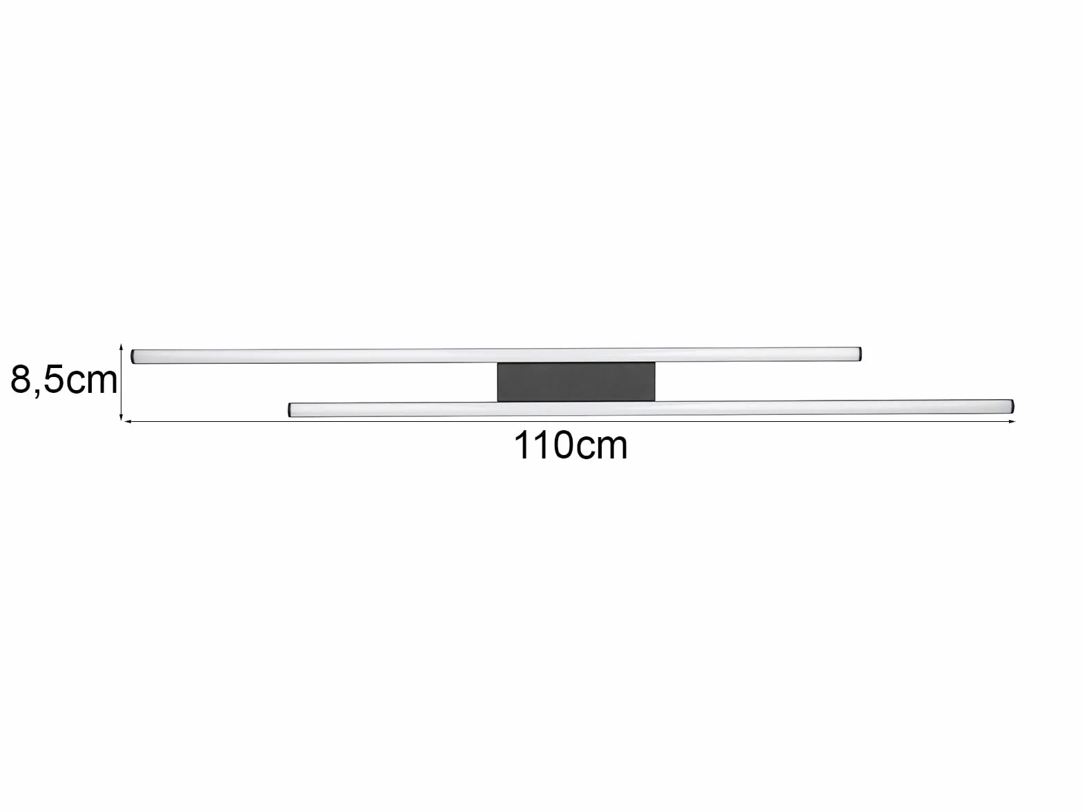 RL LIVE YOUR LIGHT Lampa sufitowa LED – 110 x 8,5 cm – 2-żarówkowa – czarna – metal