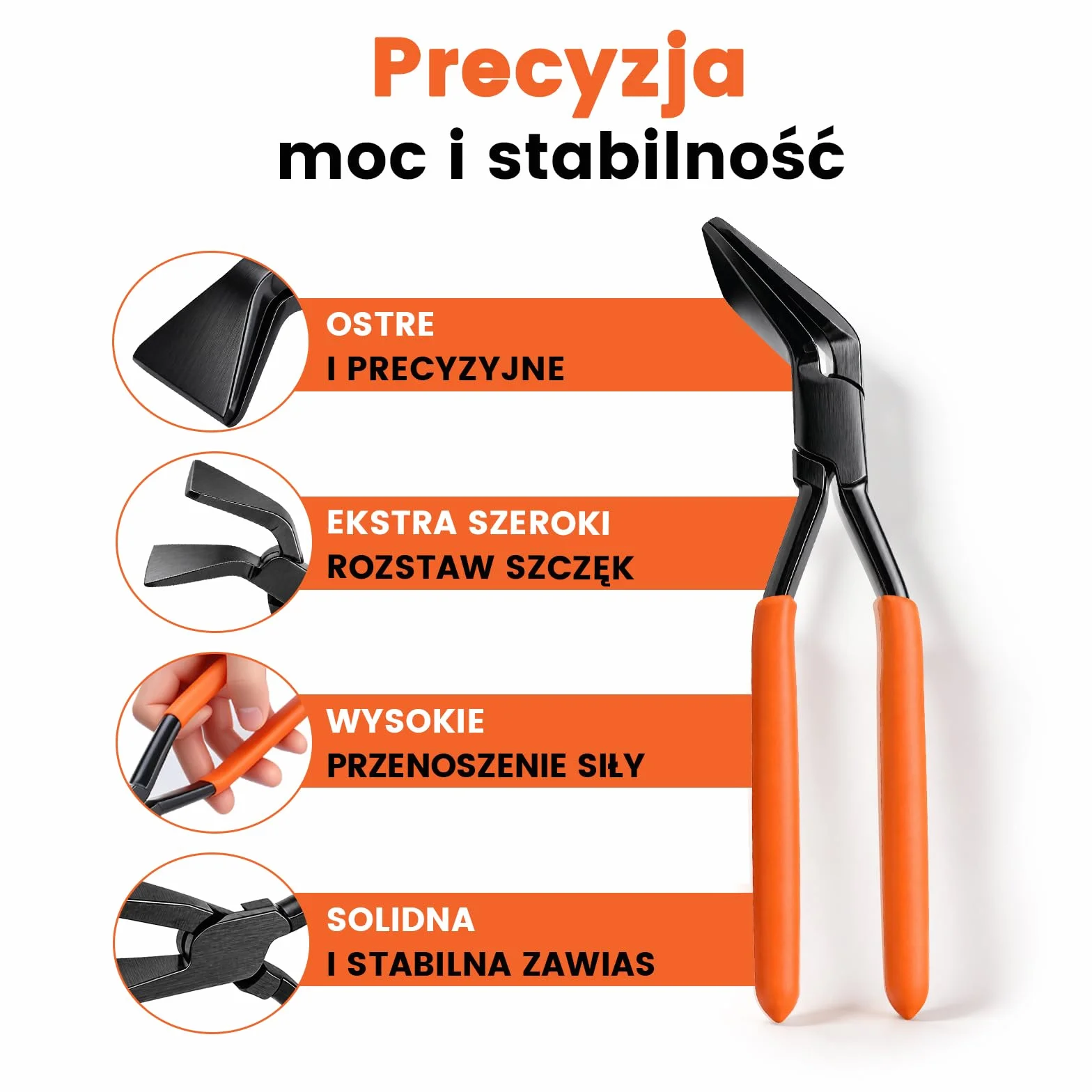 Szczypce do zaginania blachy, zestaw 3 sztuk szczypiec do cięcia prostych 0°, kątowe 45° i 90, ok. 55 mm szerokość szczęk 280 mm długość szczypce do gięcia, stal węglowa czarna oksydowana, narzędzie dachowe Spengler