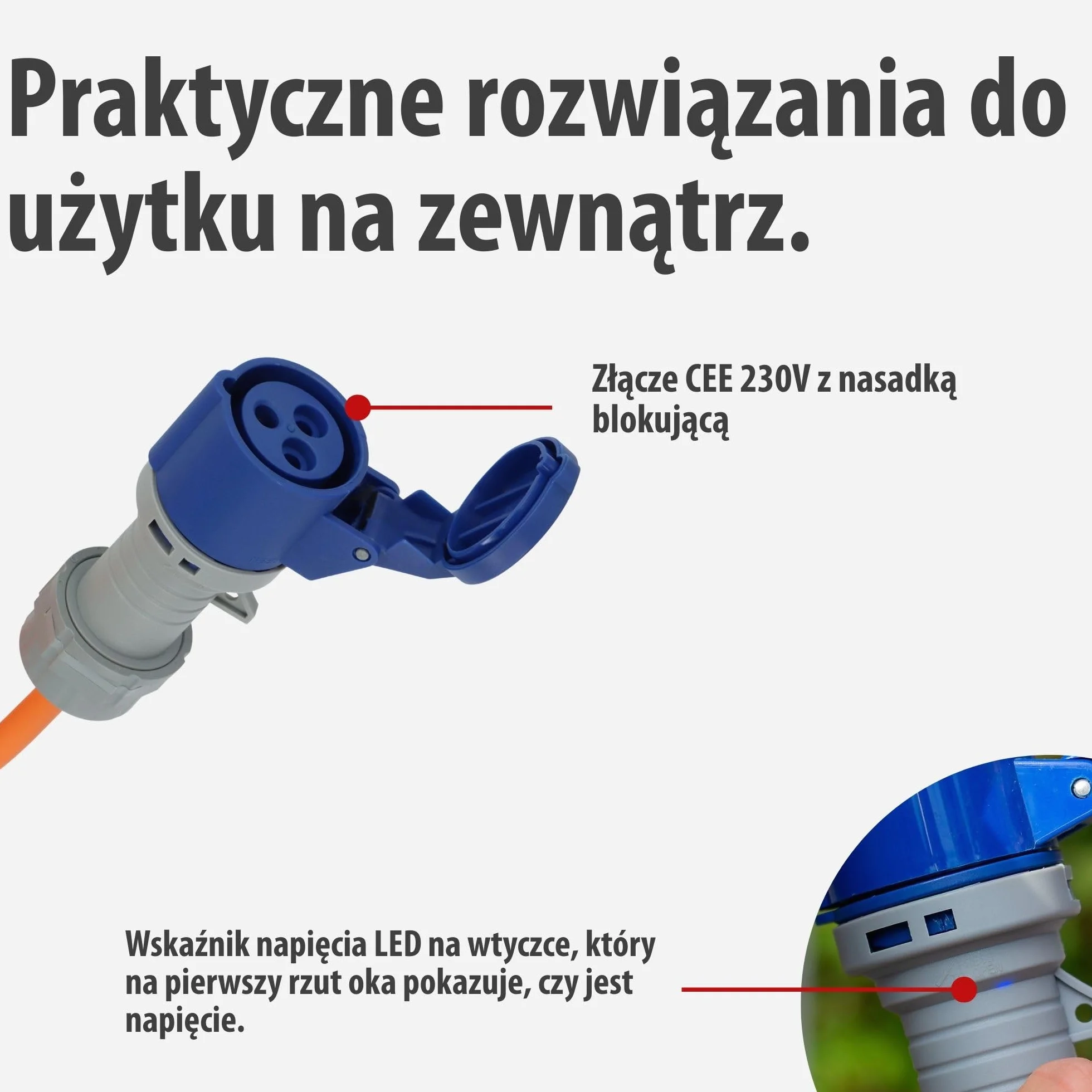 Brennenstuhl Przedłużacz kempingowy CEE 230 V, 25 m, z diodą LED wskazującą napięcie (kabel H07RN-F 3G2,5, kabel kempingowy do stałego użytku na zewnątrz, IP44, wyprodukowany w Niemczech)