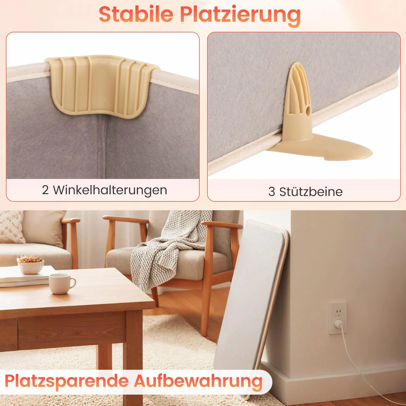 GOPLUS Elektryczny podgrzewacz stóp 145W 3 stopnie ogrzewania timer 4h składany