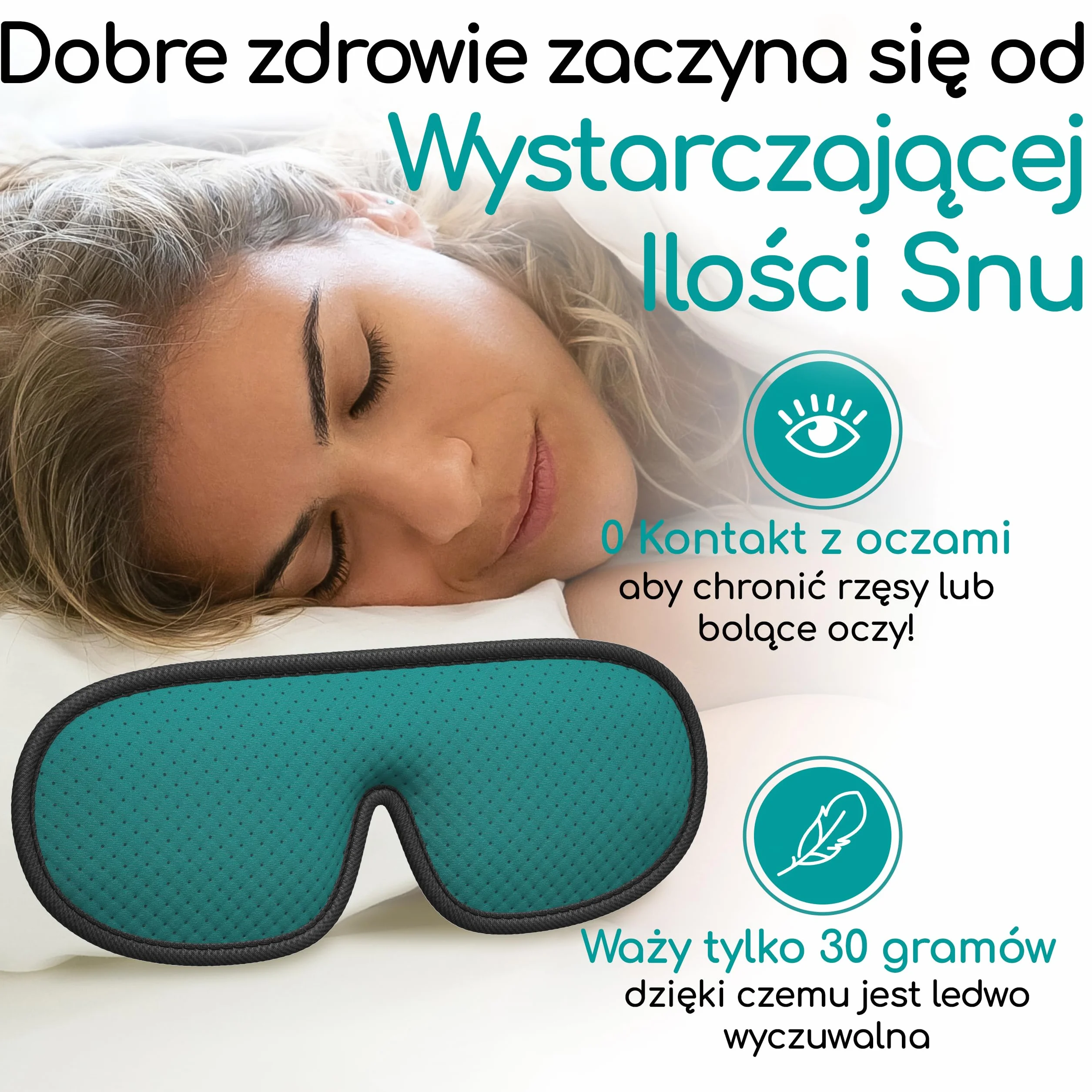 Medi Grade Maska na Oczy na Sen 1 szt – 100% Zaciemnienia Opaska 3D Oddychająca Siatkowa z Elastycznym Paskiem, Zatyczki do Uszu, Torba