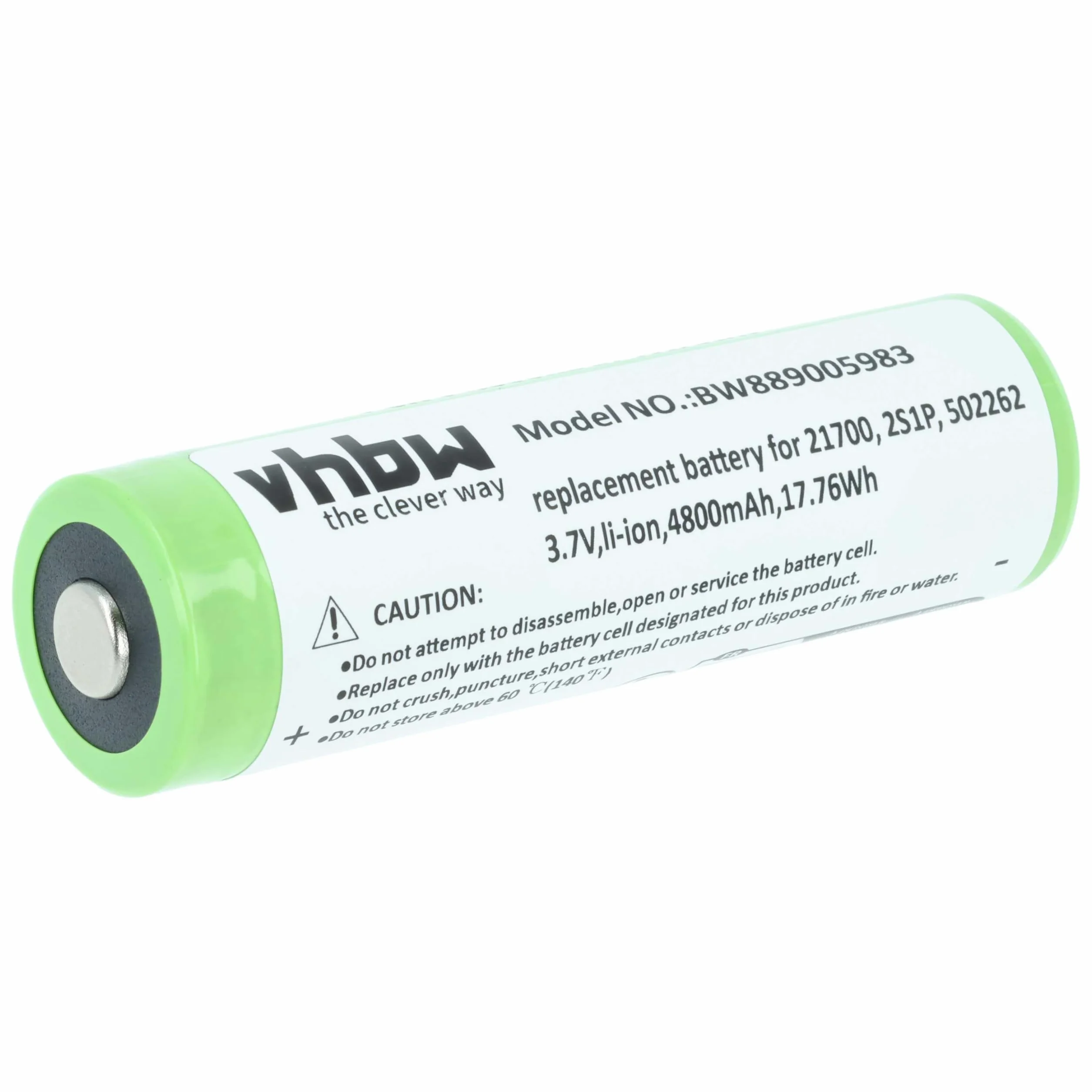 vhbw Bateria zamienna do Ledlenser 2S1P, 502262 do latarki czołowej (4800 mAh, 3,7 V, litowo-jonowa)
