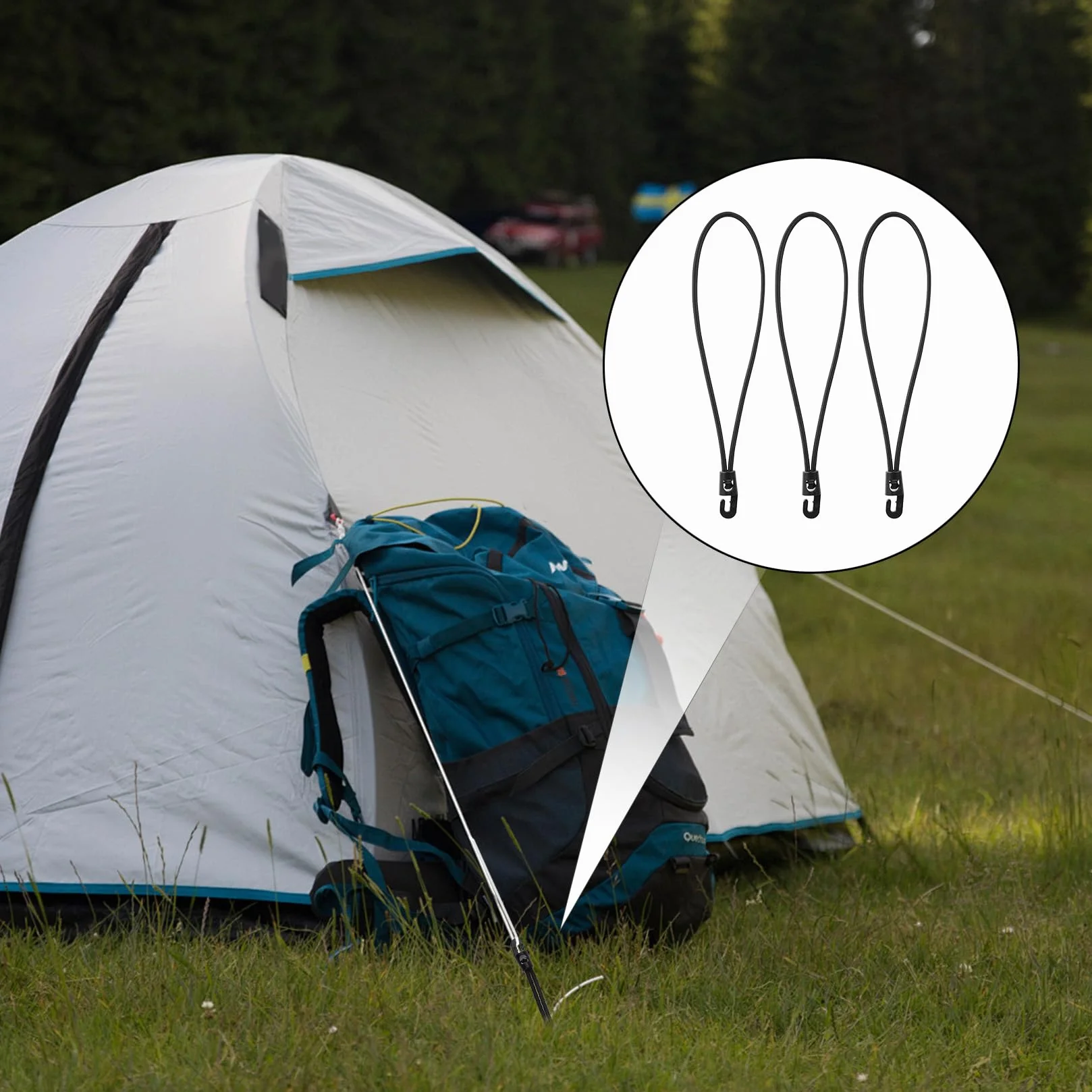35 szt. krótkich sznurków bungee z haczykami, wytrzymałe paski bungee z haczykami, 25 cm, odporne na promieniowanie UV, czarne, bungee, elastyczne paski z haczykiem, do zabezpieczania bagażu, mebli