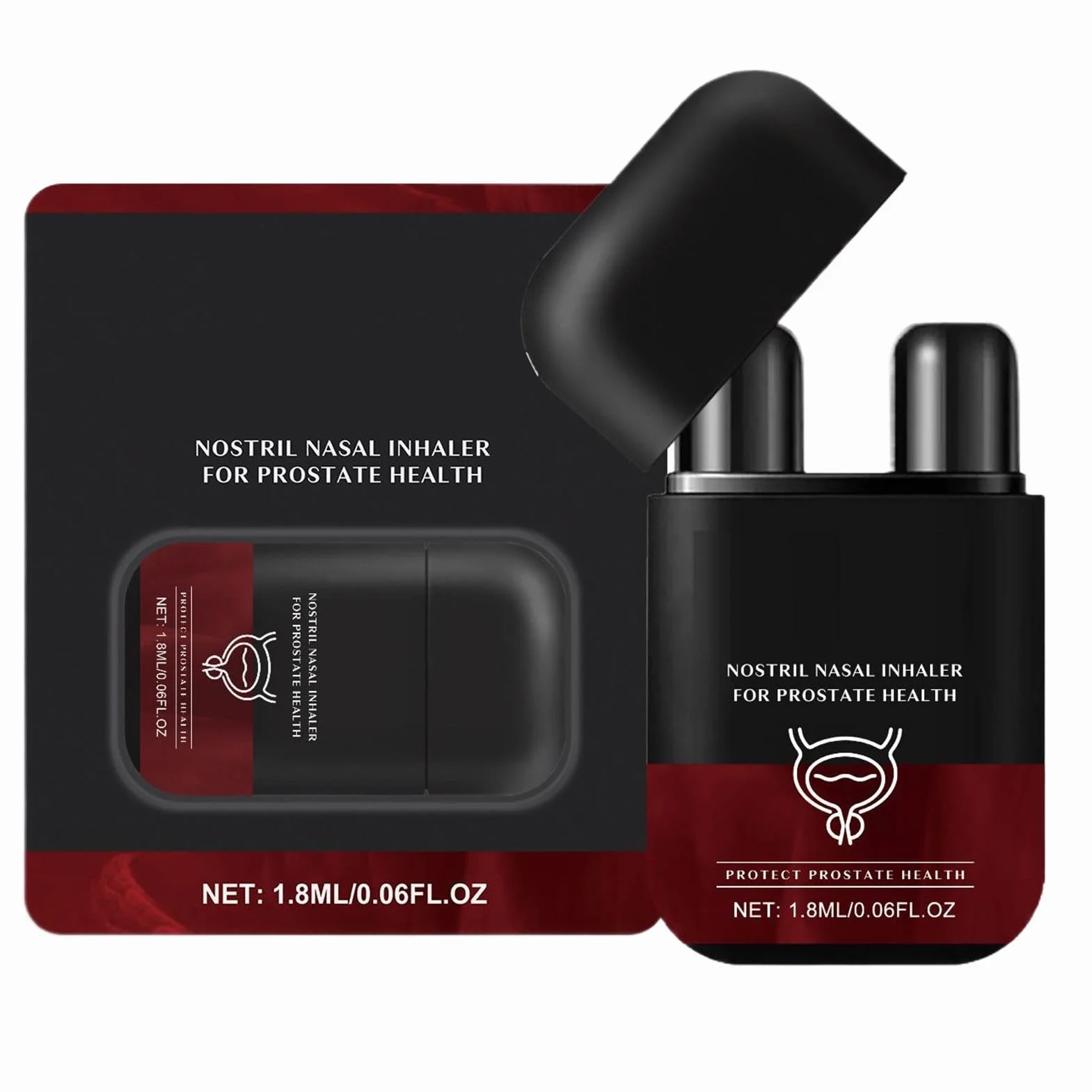Inhalator do nosa dla zdrowia prostaty, dwufunkcyjny drążek do nosa, 1,8 ml aromaterapeutyczny, mały inhalator czyszczący dla dobrego samopoczucia mężczyzn, idealny do opieki zdrowotnej taty