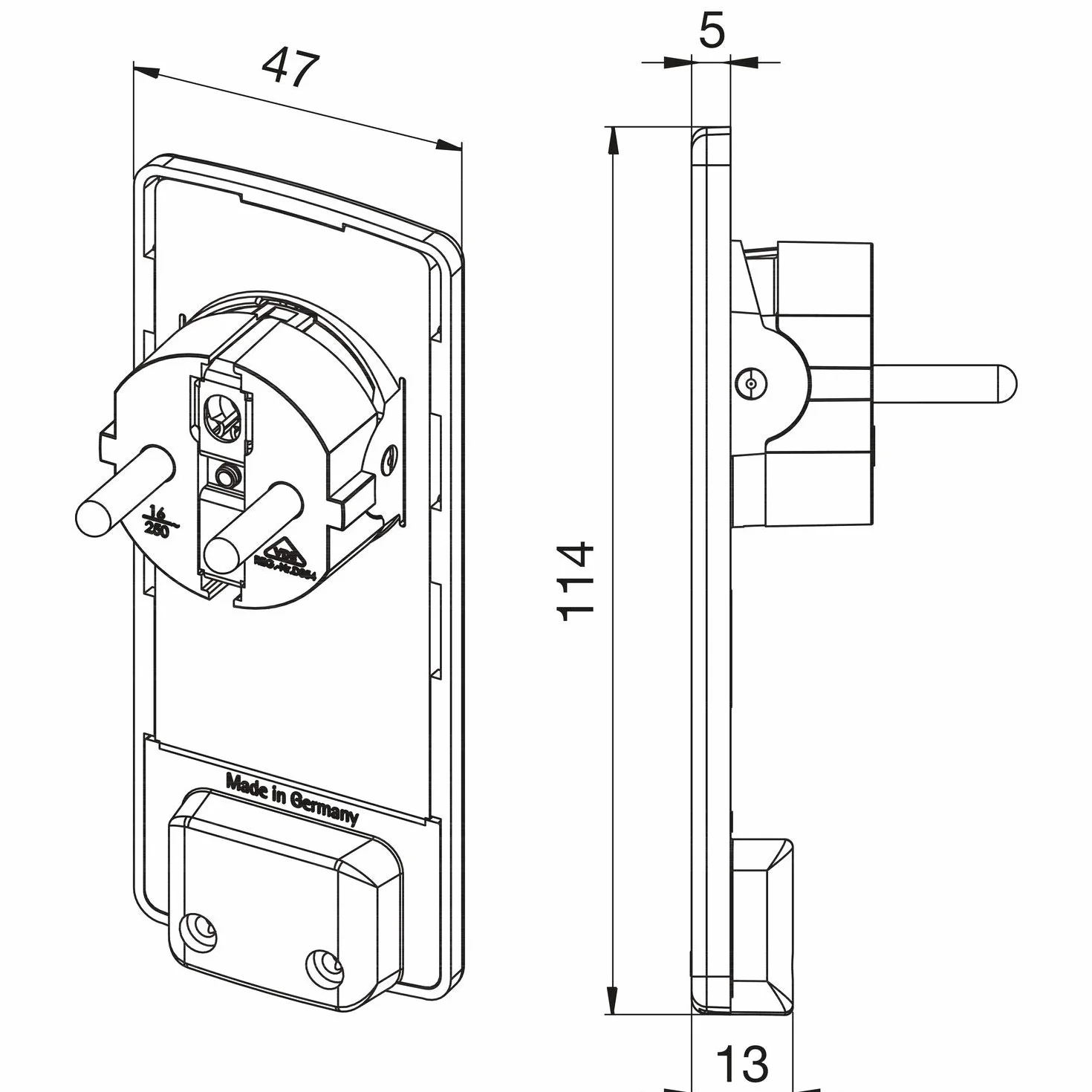 Evoline 151000000100 Wtyczka, Czarny, 15 x 7 x 5 cm; 60 g