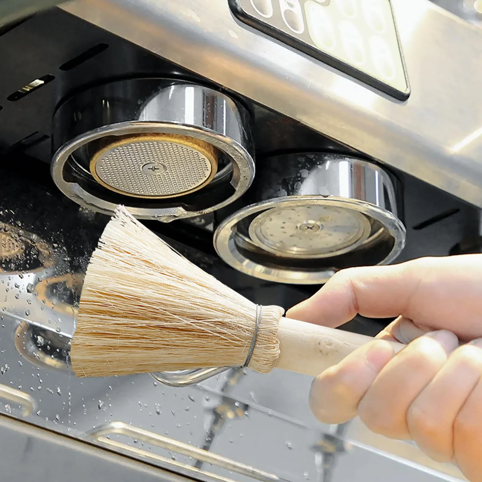 4 szczotki do mycia naczyń, naturalne włosie kokosowe i palmowe, ręcznie wykonana szczotka do garnków i mycia naczyń z długim trzonkiem, przyjazne dla środowiska szczotki do patelni, garnków,