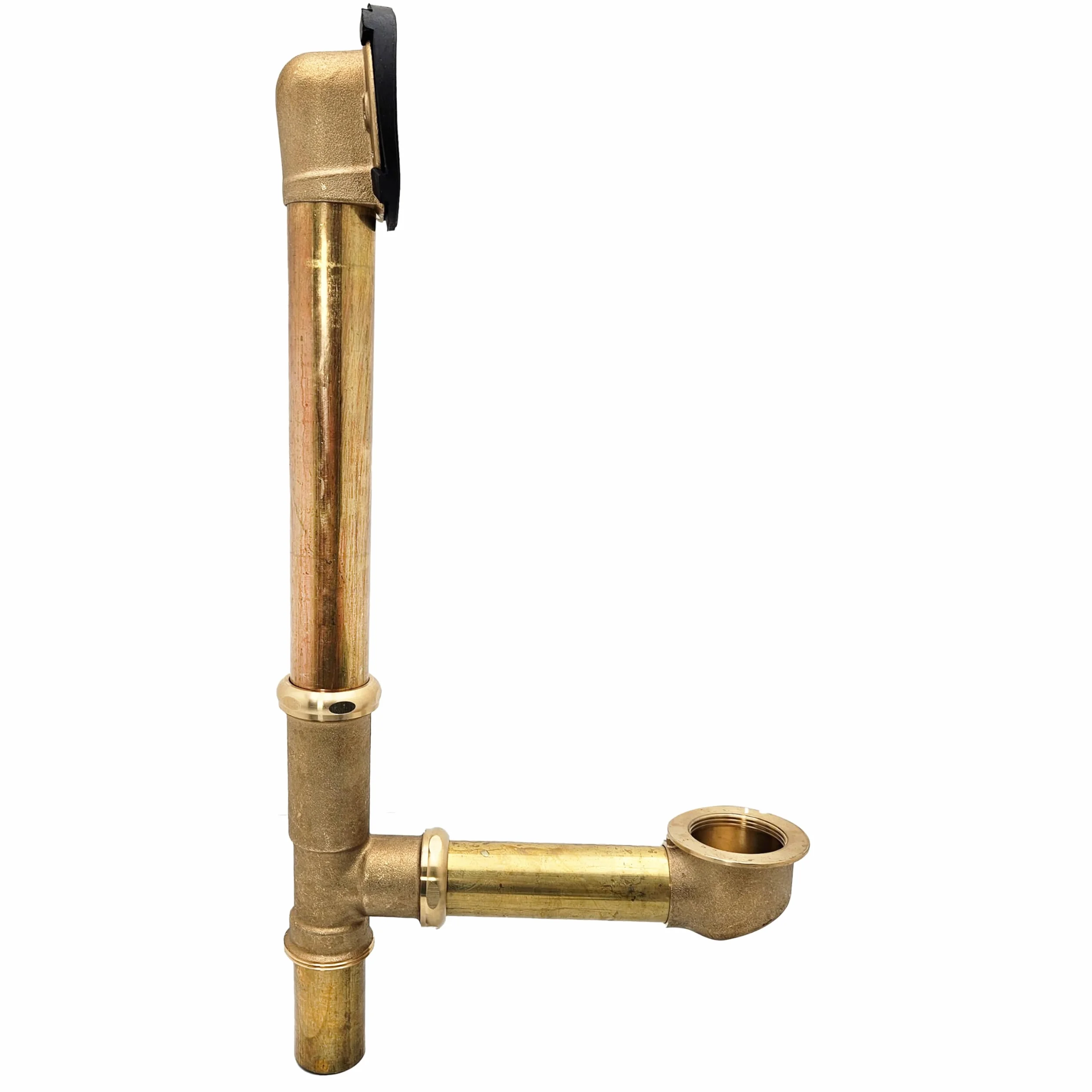 Westbrass 35,5 cm 17 Gauge mosiężny odpływ odpływowy i przelewowy z 2-otworową płytką czołową, satynowy nikiel, D325-07