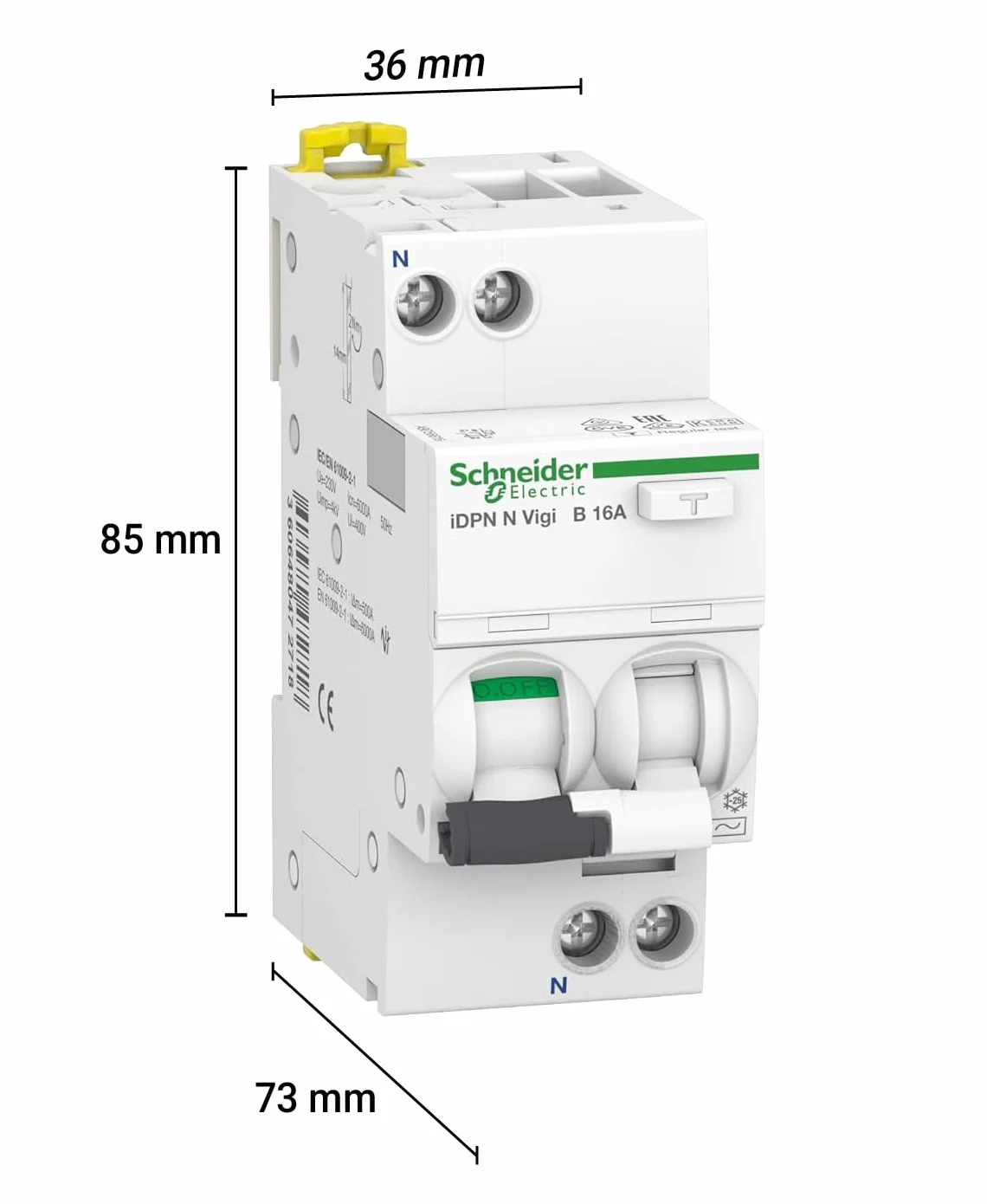 Schneider pbt-dit 51 24 A9D56616 przełącznik FI/LS iDPN Vigi 1P+N, 16A, B-Char, 30mA, typ A, 6kA