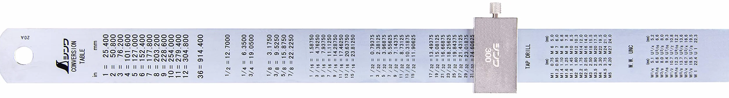 Shinwa 76752 300 mm metryczna stalowa linijka z ogranicznikiem linijki