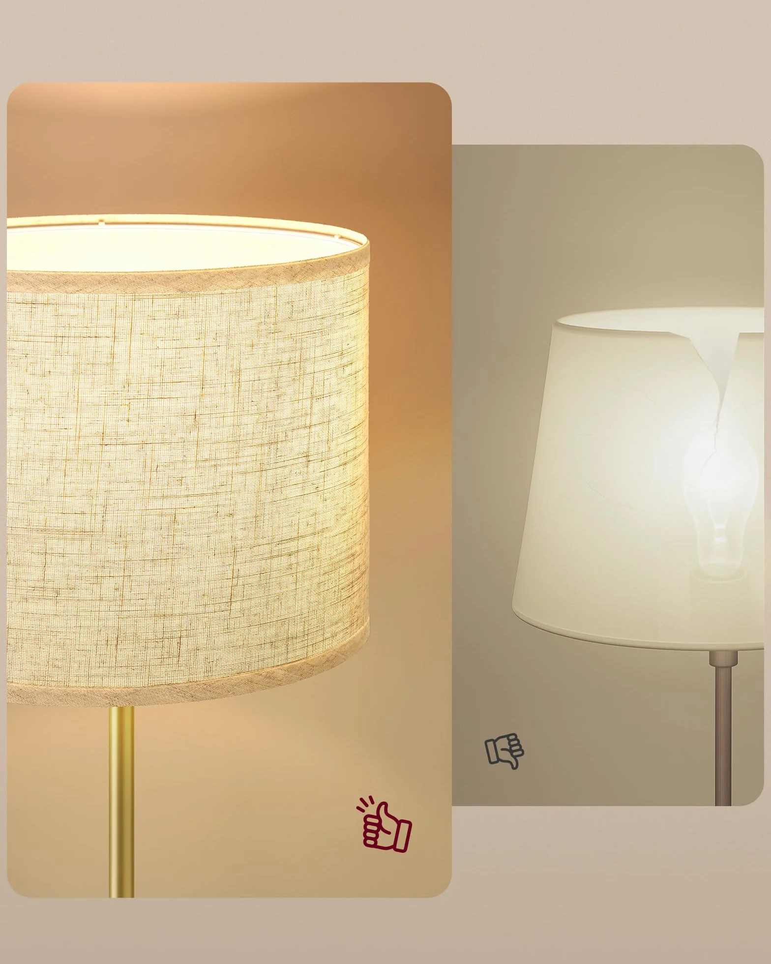 VASAGLE Lampa stojąca, regulowana wysokość 140-170 cm, styl nowoczesny, przełącznik nożny, abażur z tkaniny, oprawka E27, kolor złoty i czarny LFL002B02
