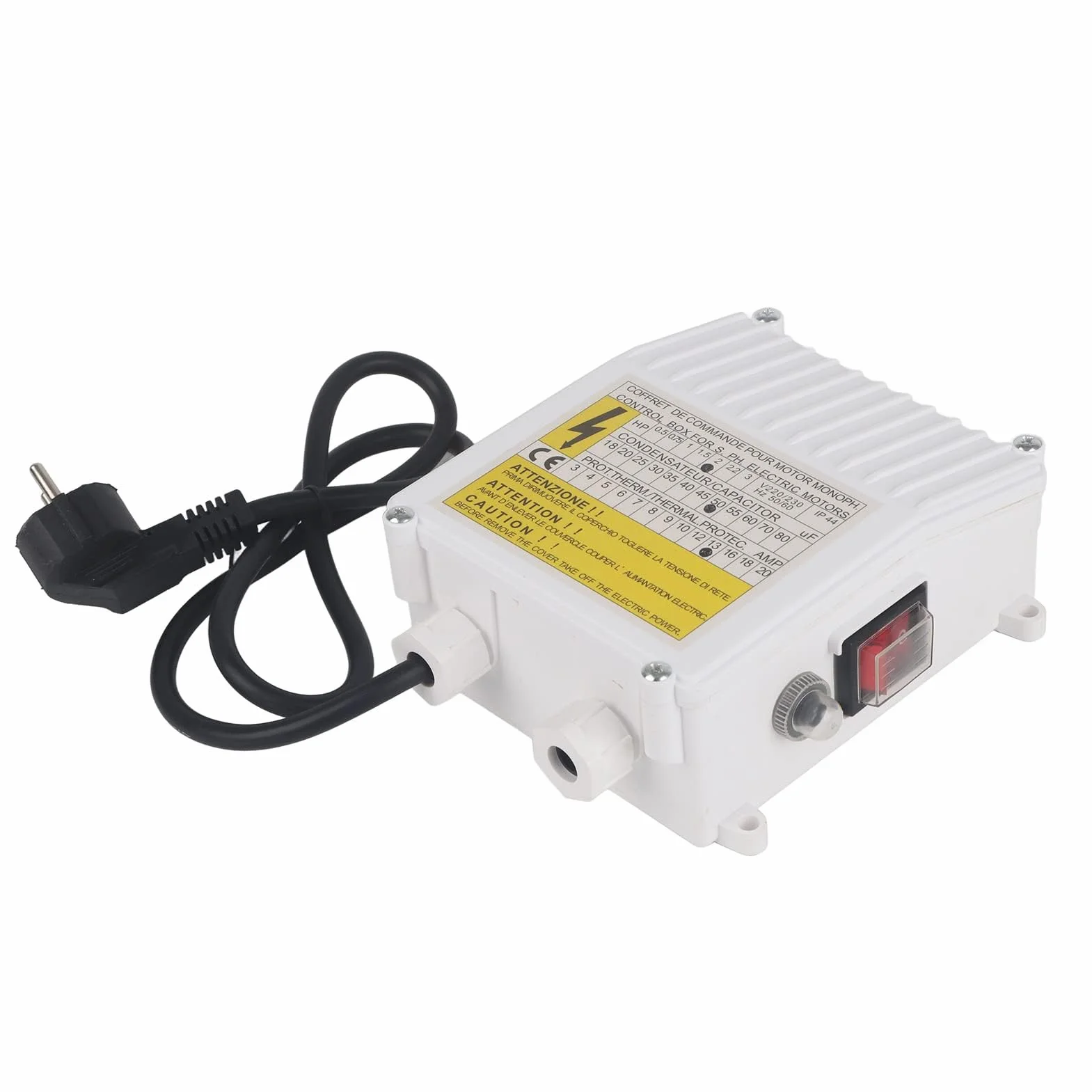 Kontroler Pompy Głębinowej, Skrzynka Sterownicza 1500W 220V, Zabezpieczenie Przeciwprzepięciowe, Materiał ABS i Miedź, Wtyczka EU