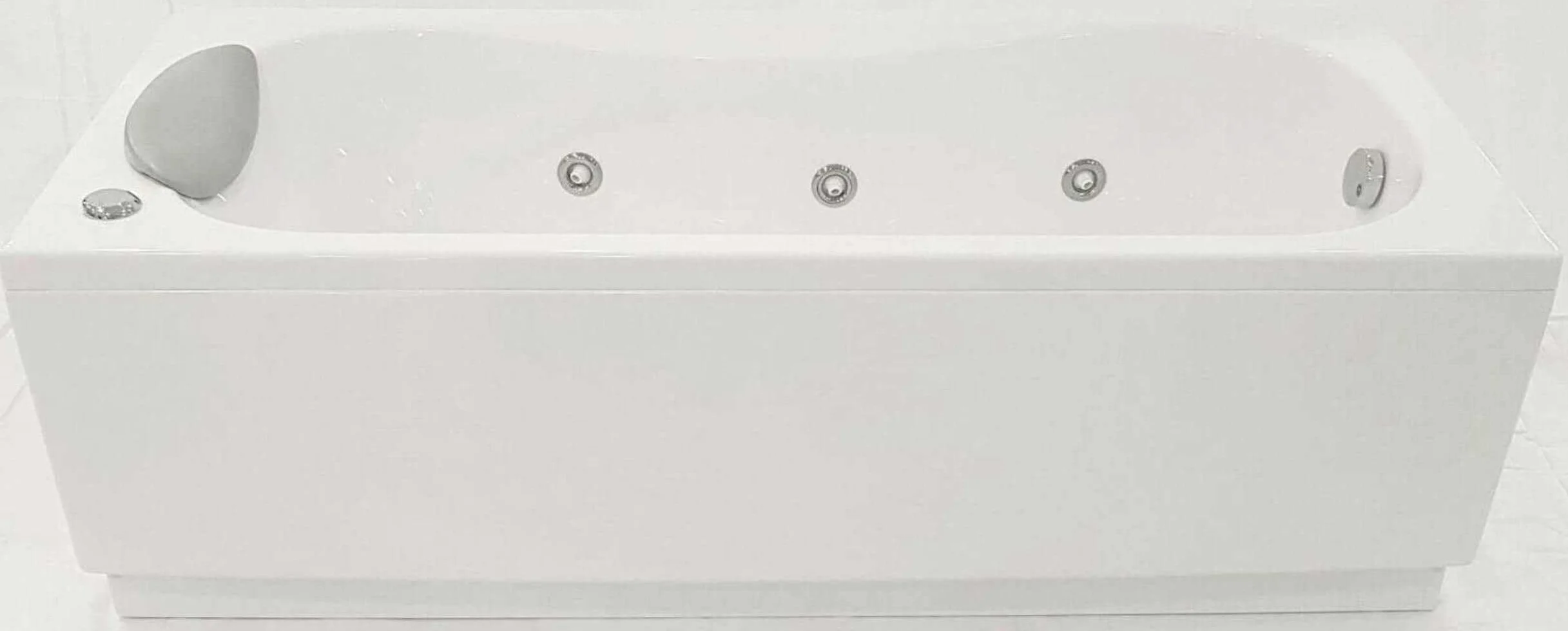 Wanna z hydromasażem prostokątna opona Novellini Calypso Eco 150 x 70 x wys. 55 cm 150 l kolumna 1 panel przedni 1 boczny dwustronna rama hydro-Whirlpool wzmocniona akrylowa biała błyszcząca