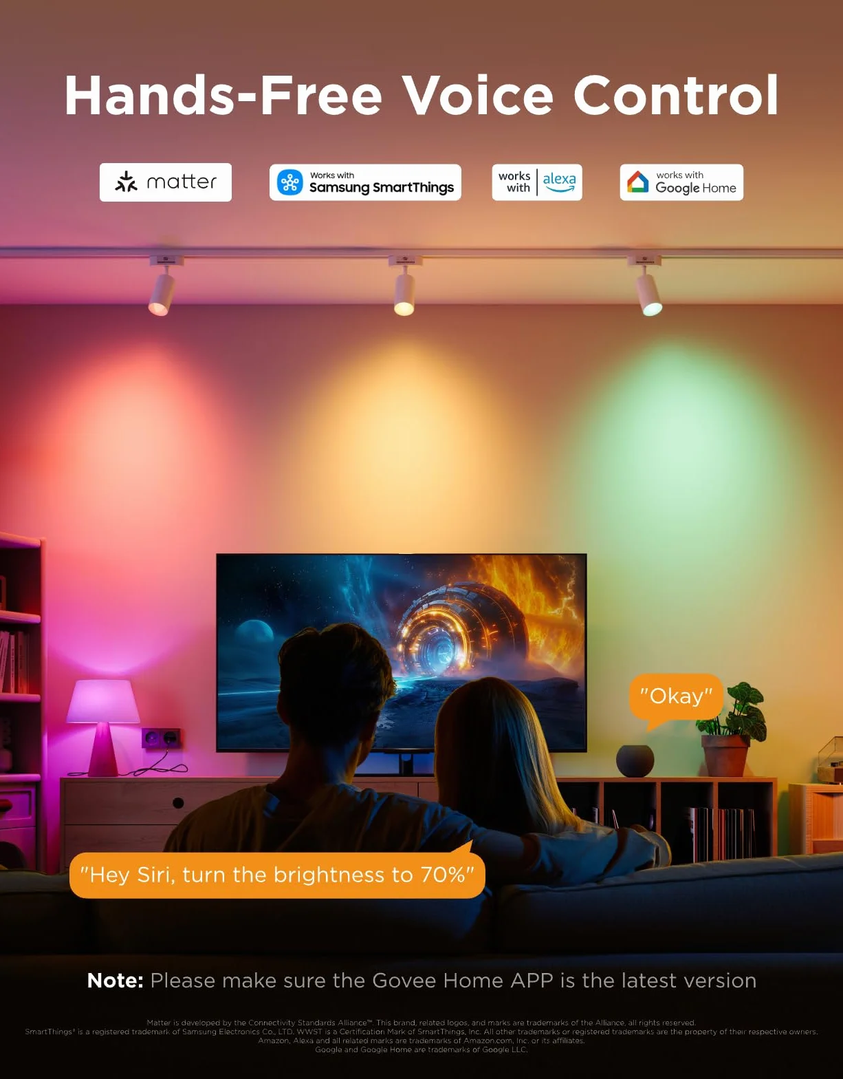 Govee E14 Inteligentna żarówka RGBWW, inteligentna żarówka współpracująca z Matter, Alexą i Asystentem Google, 450 lm, 4,8 W, 16 milionów kolorów DIY, 54 sceny, 2 sztuki