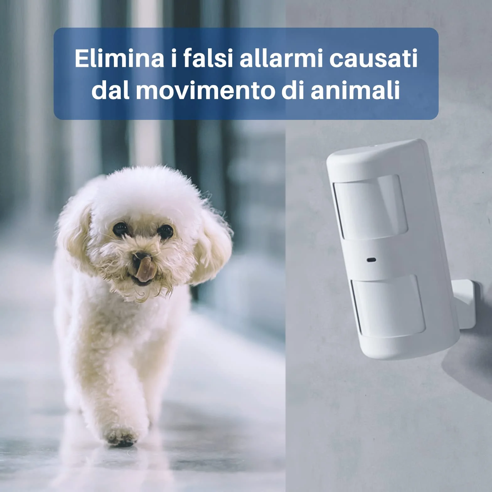 Chuango PIR-910 Bezprzewodowy czujnik ruchu w pomieszczeniach kompatybilny ze zwierzętami domowymi - czujnik systemu bezpieczeństwa - system alarmowy GSM - kąt 110° i zasięg wykrywania 8m