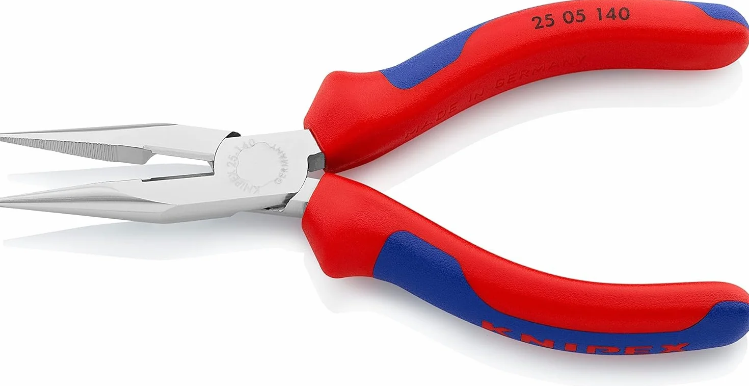 KNIPEX Szczypce tnące półokrągłe (szczypce radiowe) chromowany z osłonkami wielokomponentowymi 140 mm, 25 05 140