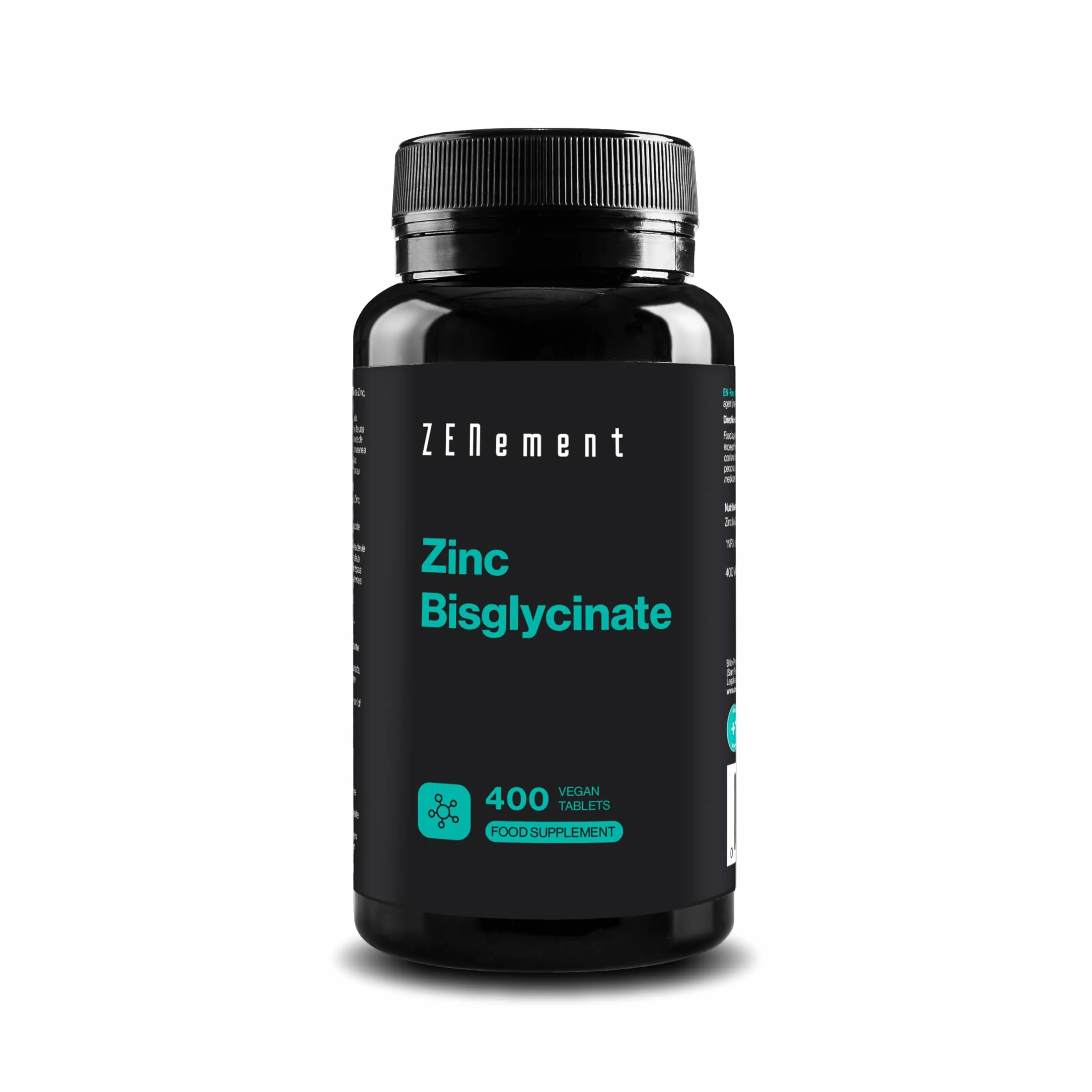 Cynk 25 mg, wegański, wysoka dawka | 400 tabletek (zapas na 1 rok), wysoka biodostępność, bisglicynian cynku | przeciwutleniacz, wspomaga układ odpornościowy, skórę, włosy i paznokcie | Zenement