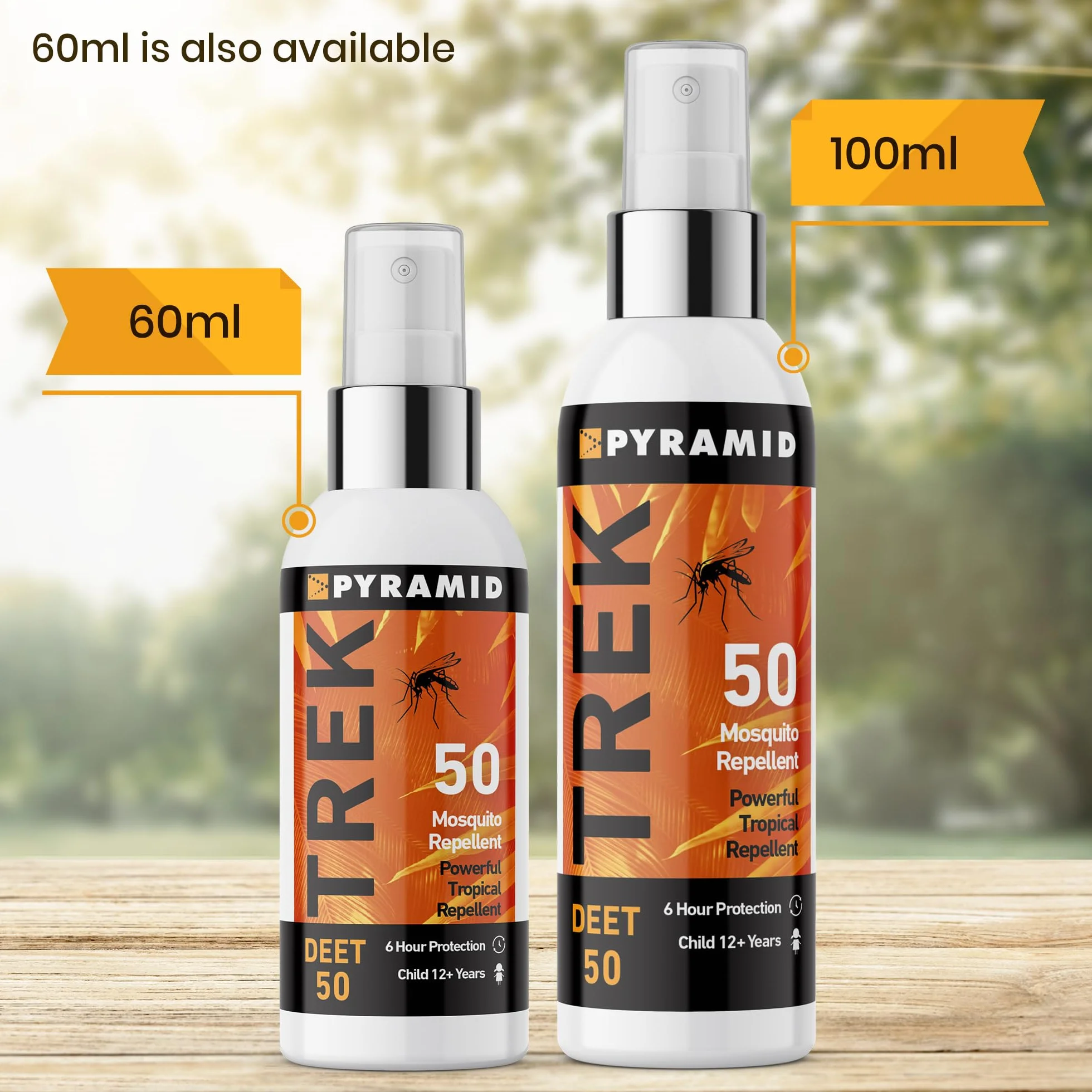 Pyramid Trek Spray odstraszający owady 50% DEET bezzapachowy ochrona 6h dla dzieci od 12 lat 3 szt.