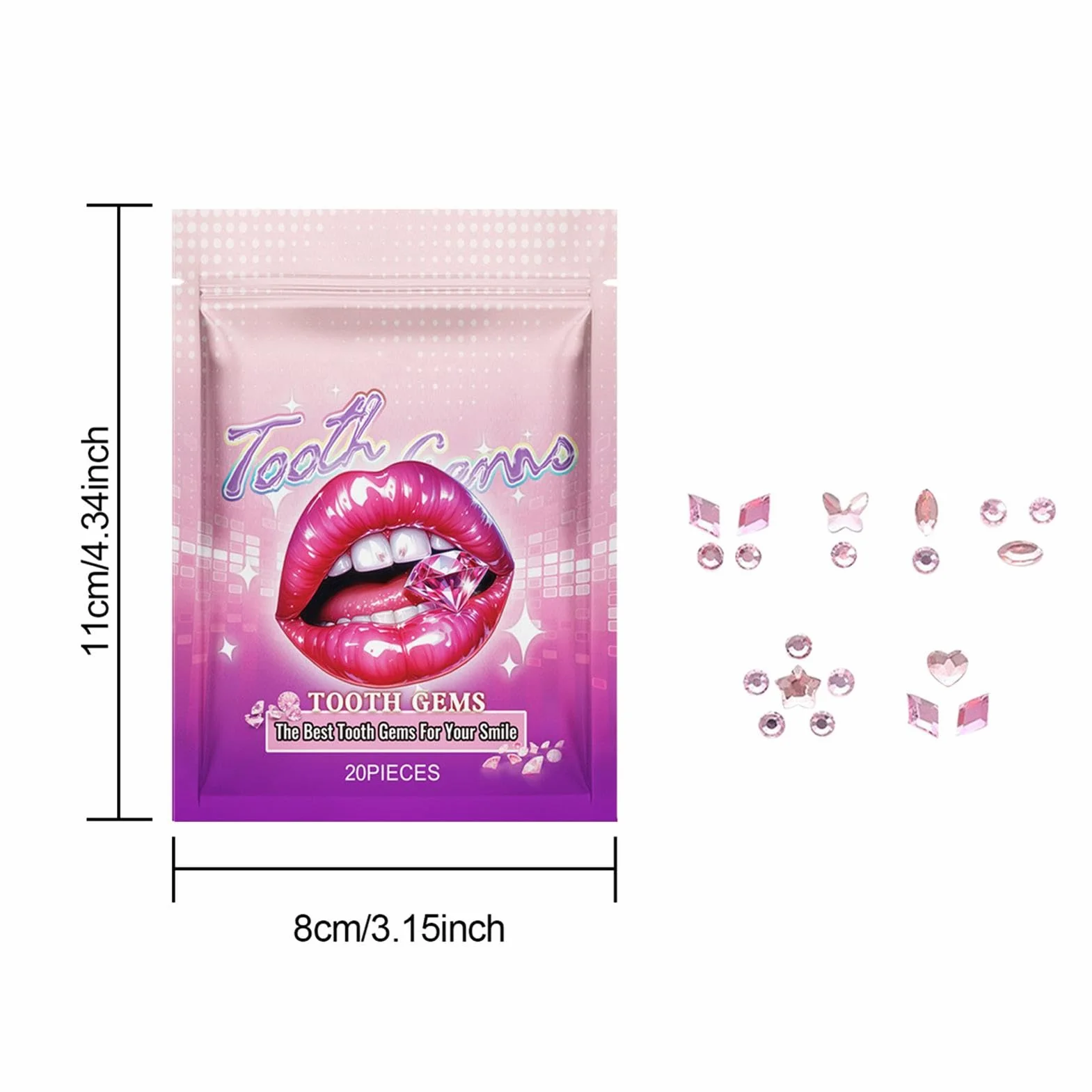 Tooth Gems - zestaw biżuterii z klejnotami zębowymi | łatwy w użyciu kryształowy ząb biżuteria bezpieczna i długotrwała - kamienie szlachetne do wszystkich rodzajów zębów