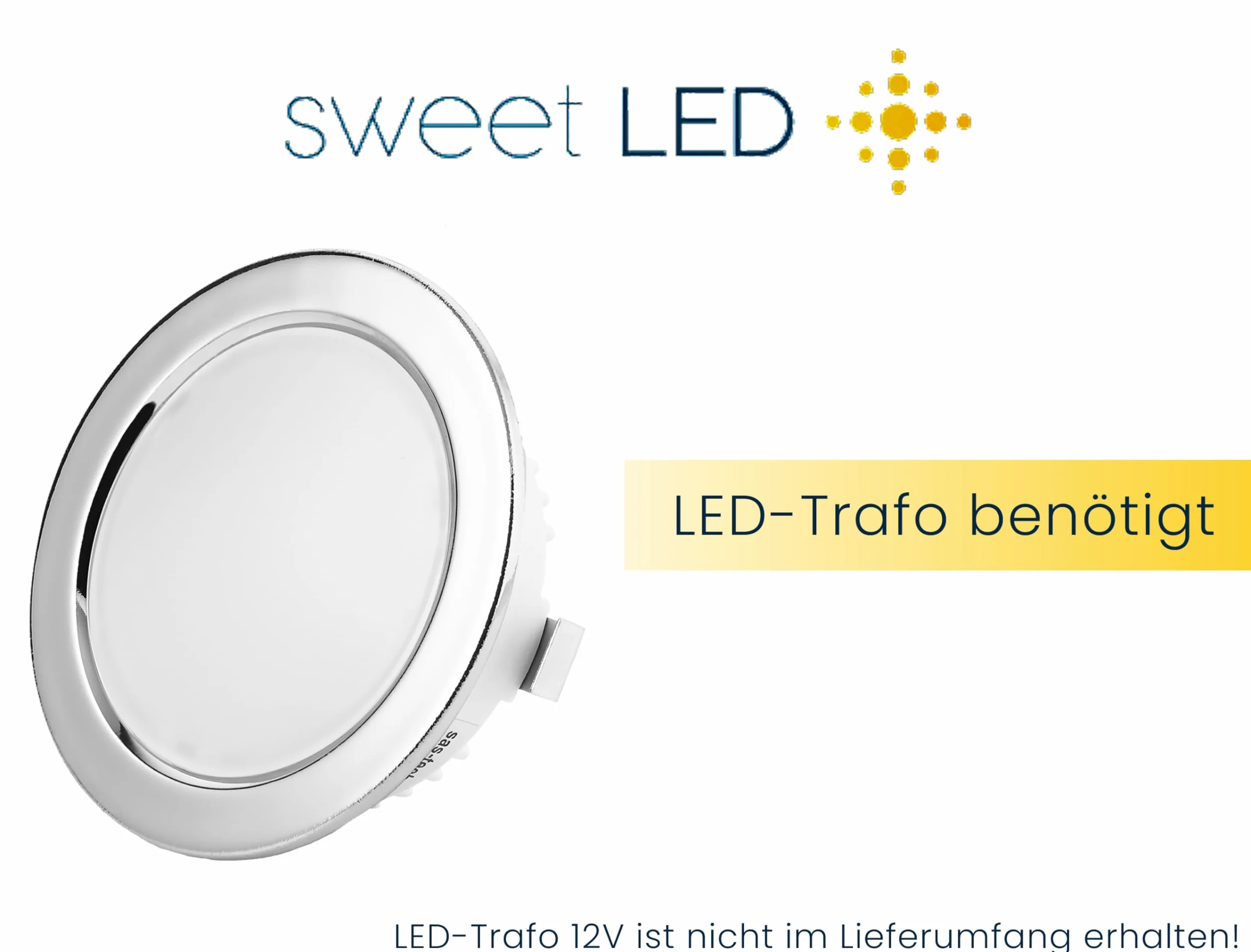 Zestaw 4 szt. mini płaskie lampy meblowe LED IP44 250 lumenów 3.5W 12V wpuszczane reflektory punktowe