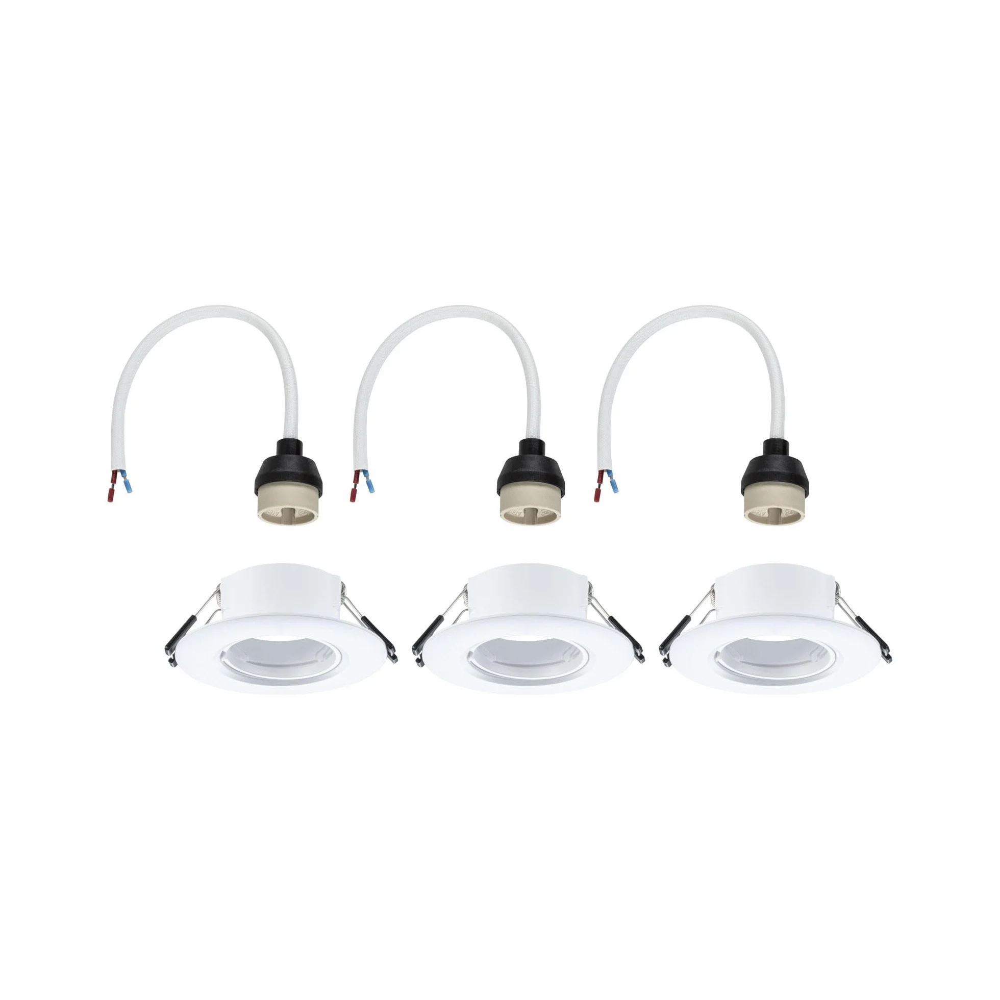 Paulmann 92112 Reflektory wpuszczane zestaw 3 stałych okrągłych 90 mm GU10 max. 3x10W 230 V Biała oprawa do zabudowy - oprawa oświetleniowa bez żarówki
