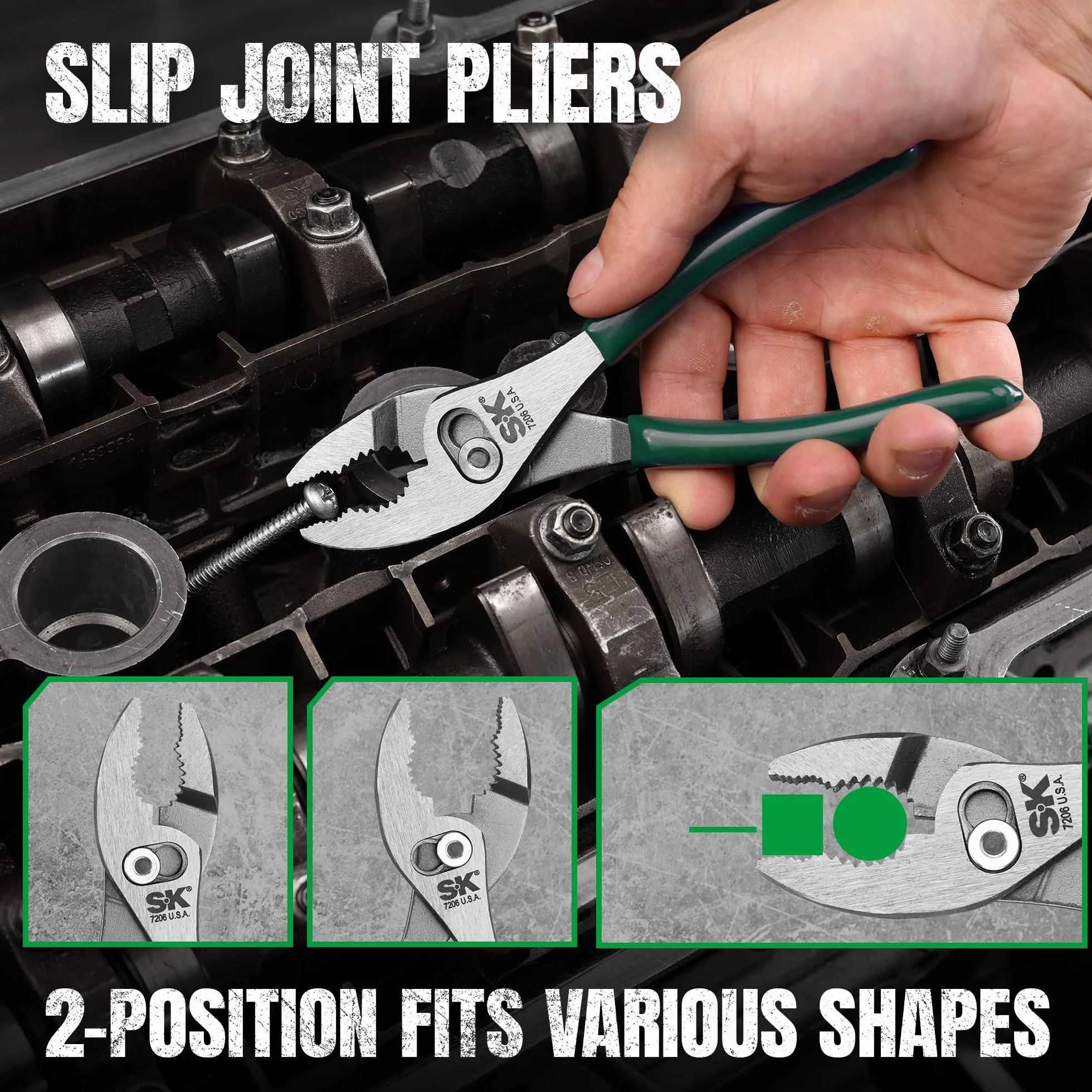 SK 17835 Plier Set– 5 Piece Joint Tongs Combination, Adjustable Cutters. General Purpose Power Hand Tool