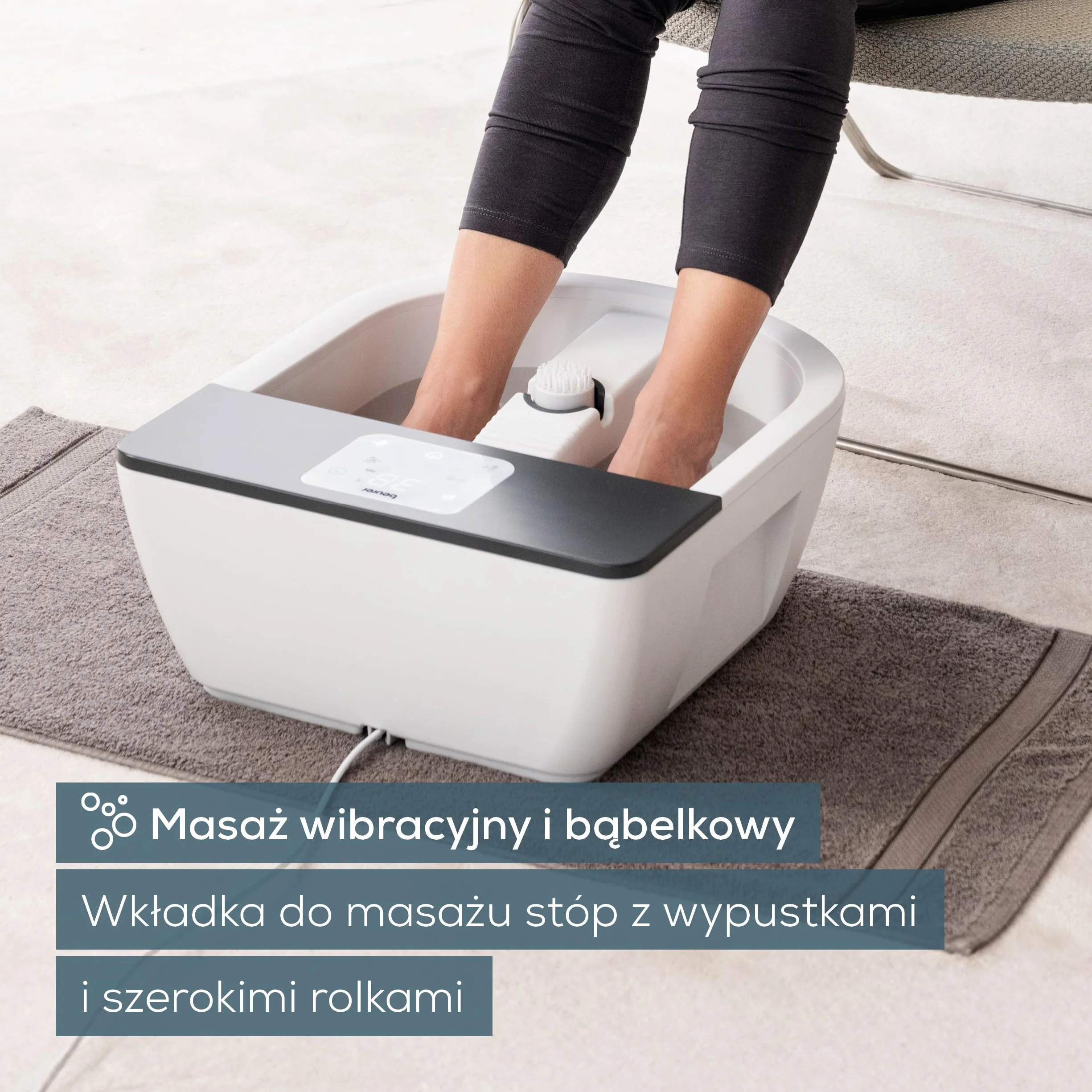 Beurer FB 60 wanna do stóp z masażem, podgrzewanie do 48°C, do rozmiaru 51