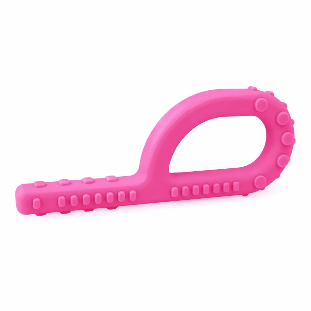 ARK® Grabber Standard gładki lub teksturowany, z łatwą obsługą dla dzieci dzięki kształtowi pętli, w zestawie instrukcja pielęgnacji ATC – motoryka szczęki, gryzienie, gryzienie, ząbkowanie (średni –
