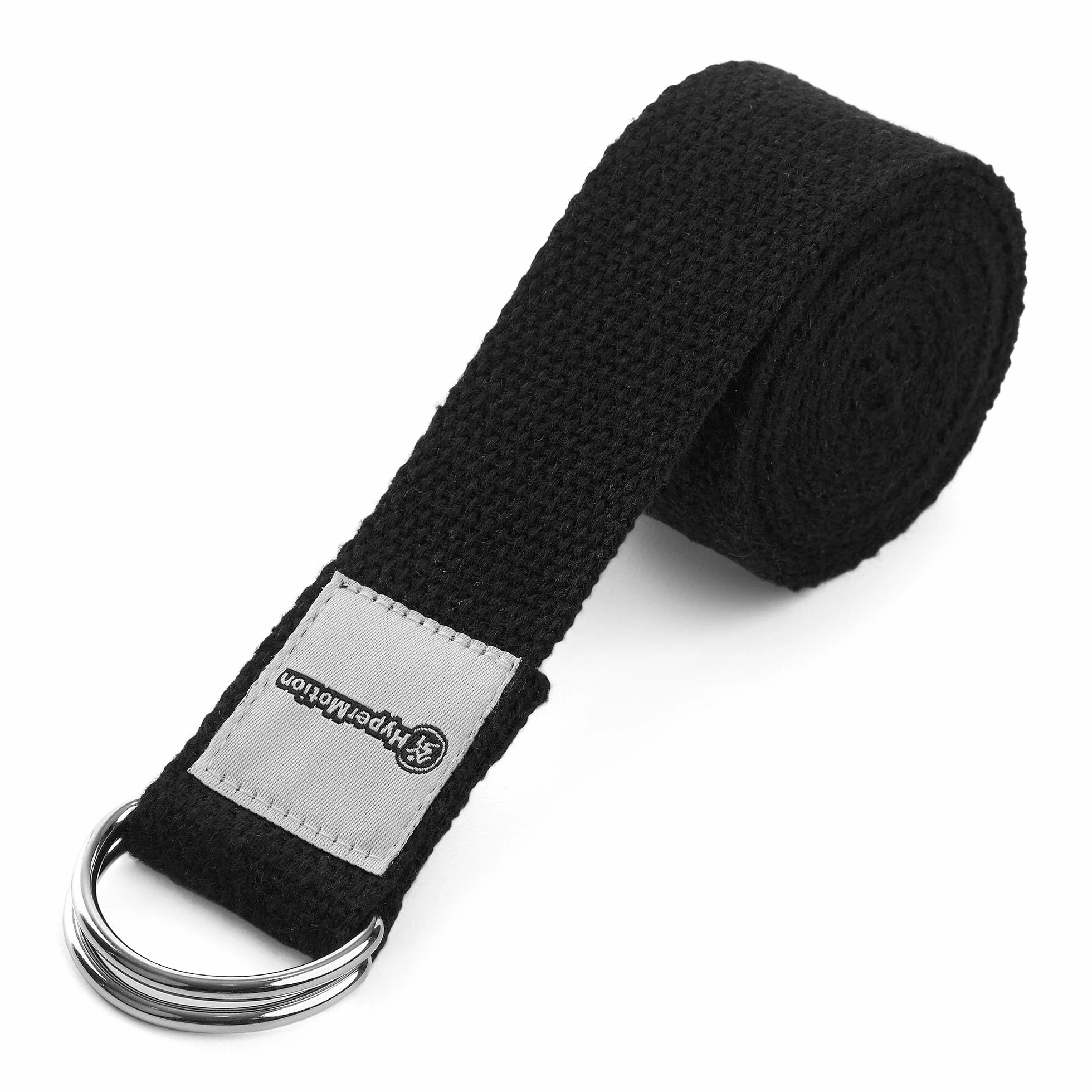 HyperMotion Mata do Ćwiczeń Fitness i Jogi NBR 183x61x0,8 cm Czarna, Antypoślizgowa, 8 mm, z Paskiem do Ćwiczeń i Przenoszenia, do Jogi, Pilatesu i Stretchingu