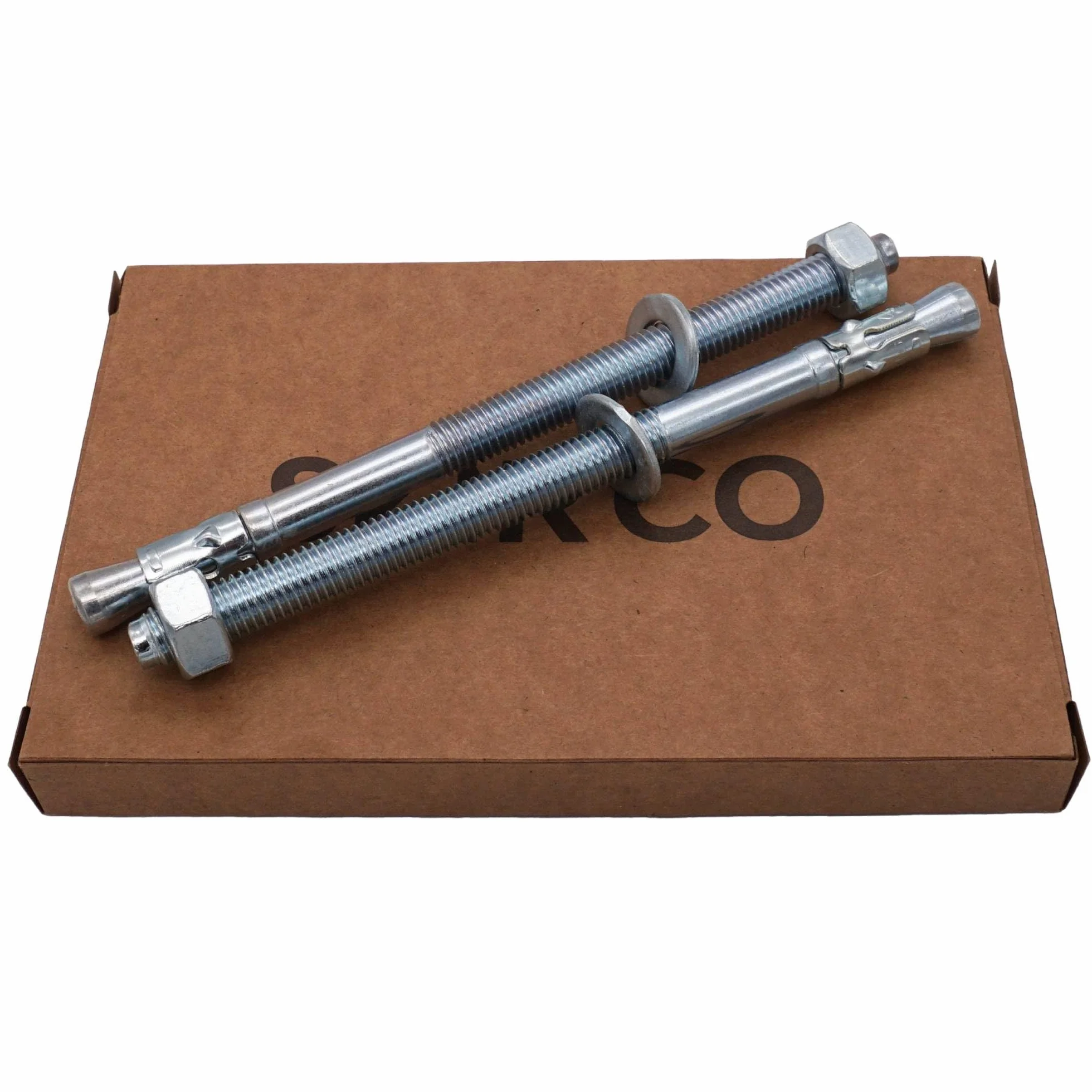 SKIR'CO (2 szt.) ocynkowane kotwy klinowe M12 x 180 mm, metalowe kołki, śruba kotwiąca, kotwa murarska, kotwa do betonu