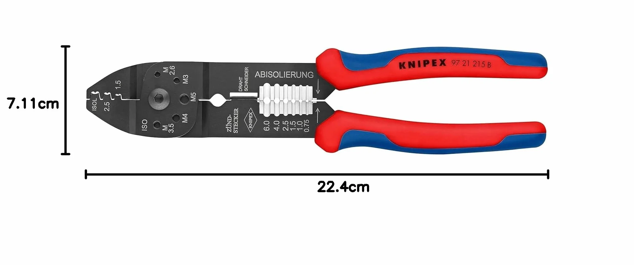 KNIPEX Szczypce do zagniatania lakierowana w kolorze czarnym z osłonkami wielokomponentowymi 230 mm, 97 21 215 B