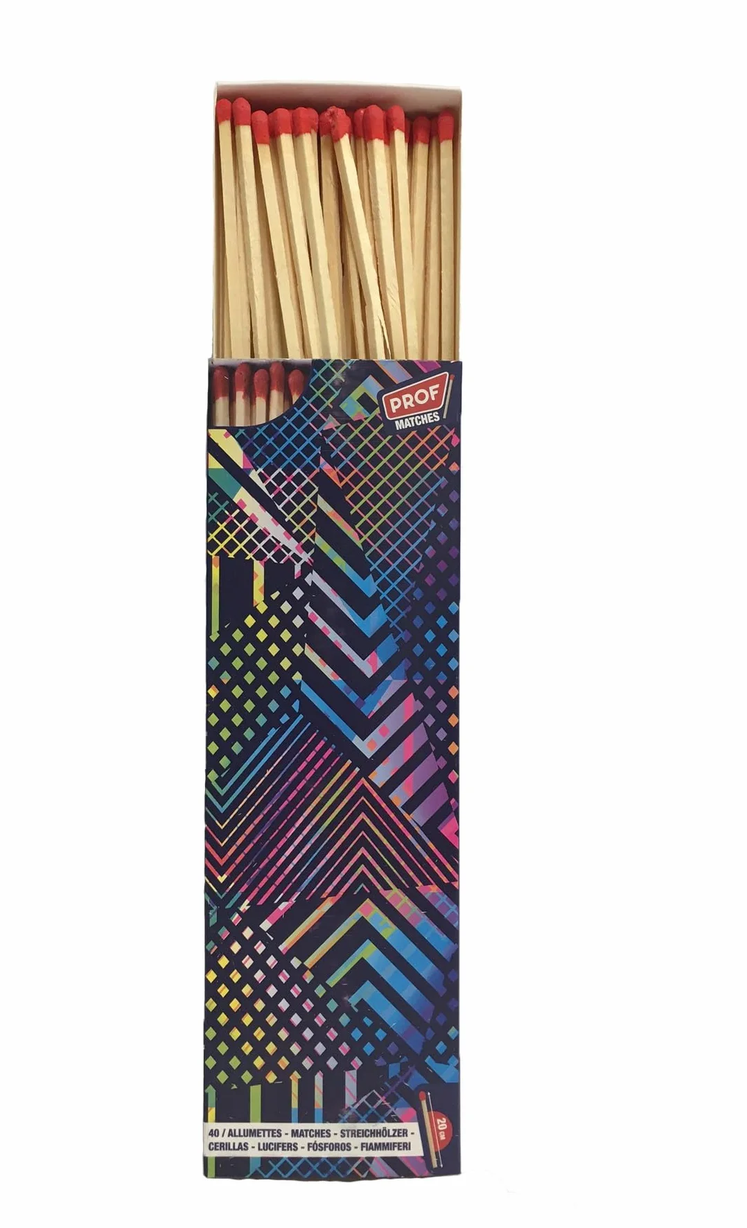 Generico Długie zapałki XXL drewniane 20 cm kij 40 zapałek do kominka, grilla, pieców