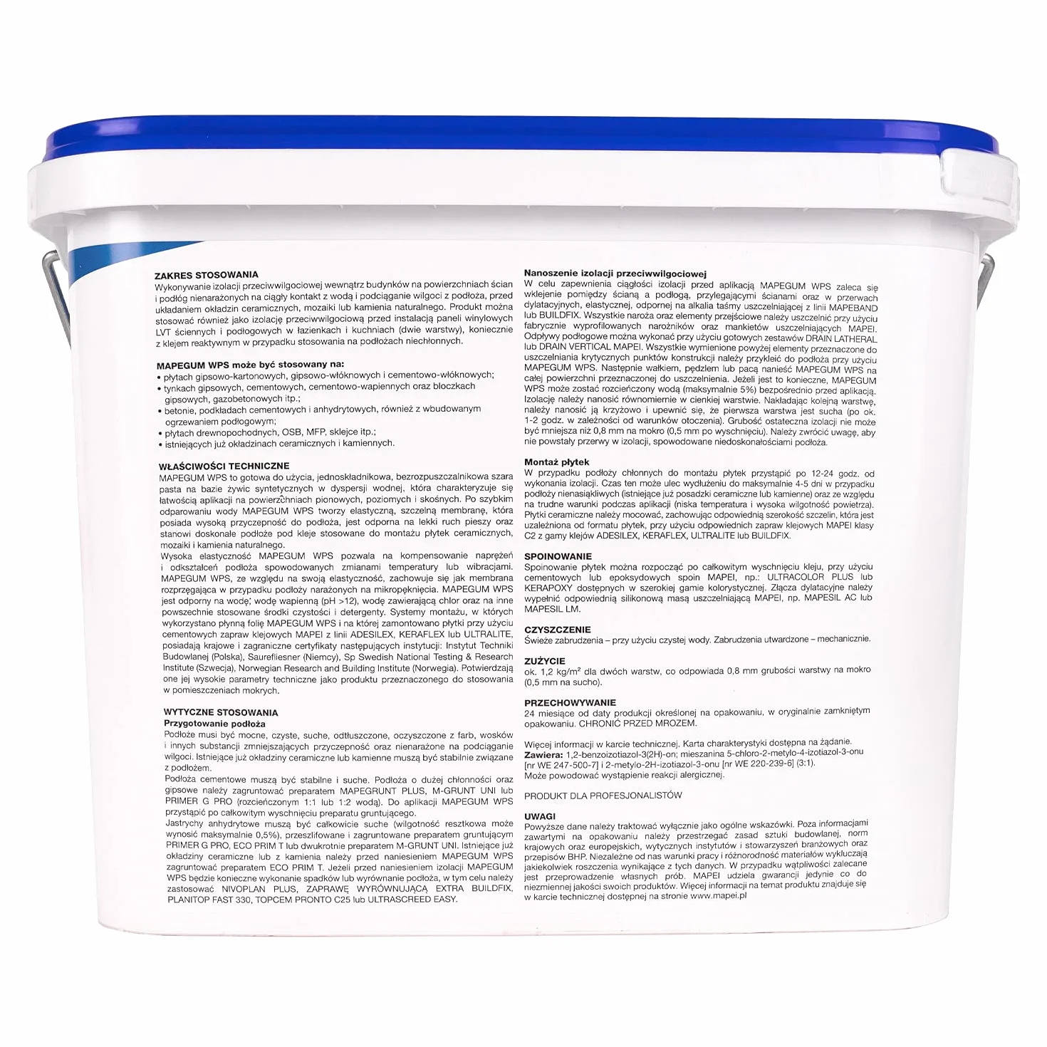 Hydroizolacja MAPEI MAPEGUM WPS płynna folia uszczelniająca 10 kg